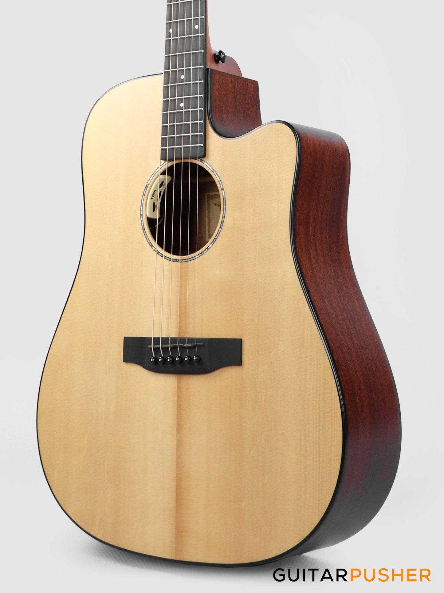 Tyma D-3C NSE Solid Sitka Spruce Top Mahogany Dreadnought Acoustic-Electric Guitar with T-200 MAX preamp
