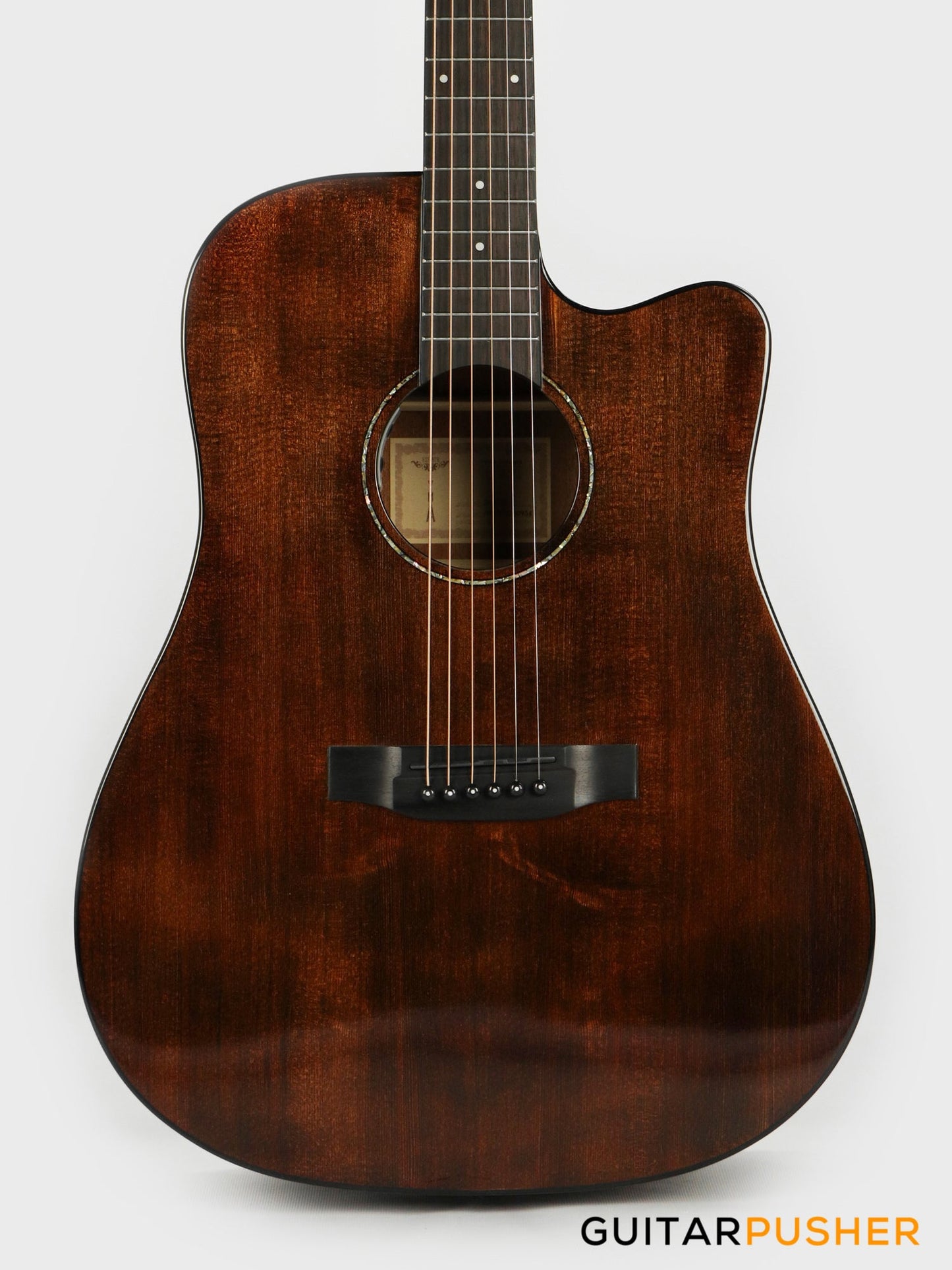 Tyma D-3C RSE Solid Mahogany Top Dreadnought All-Mahogany Acoustic-Electric Guitar with T-200 MAX preamp