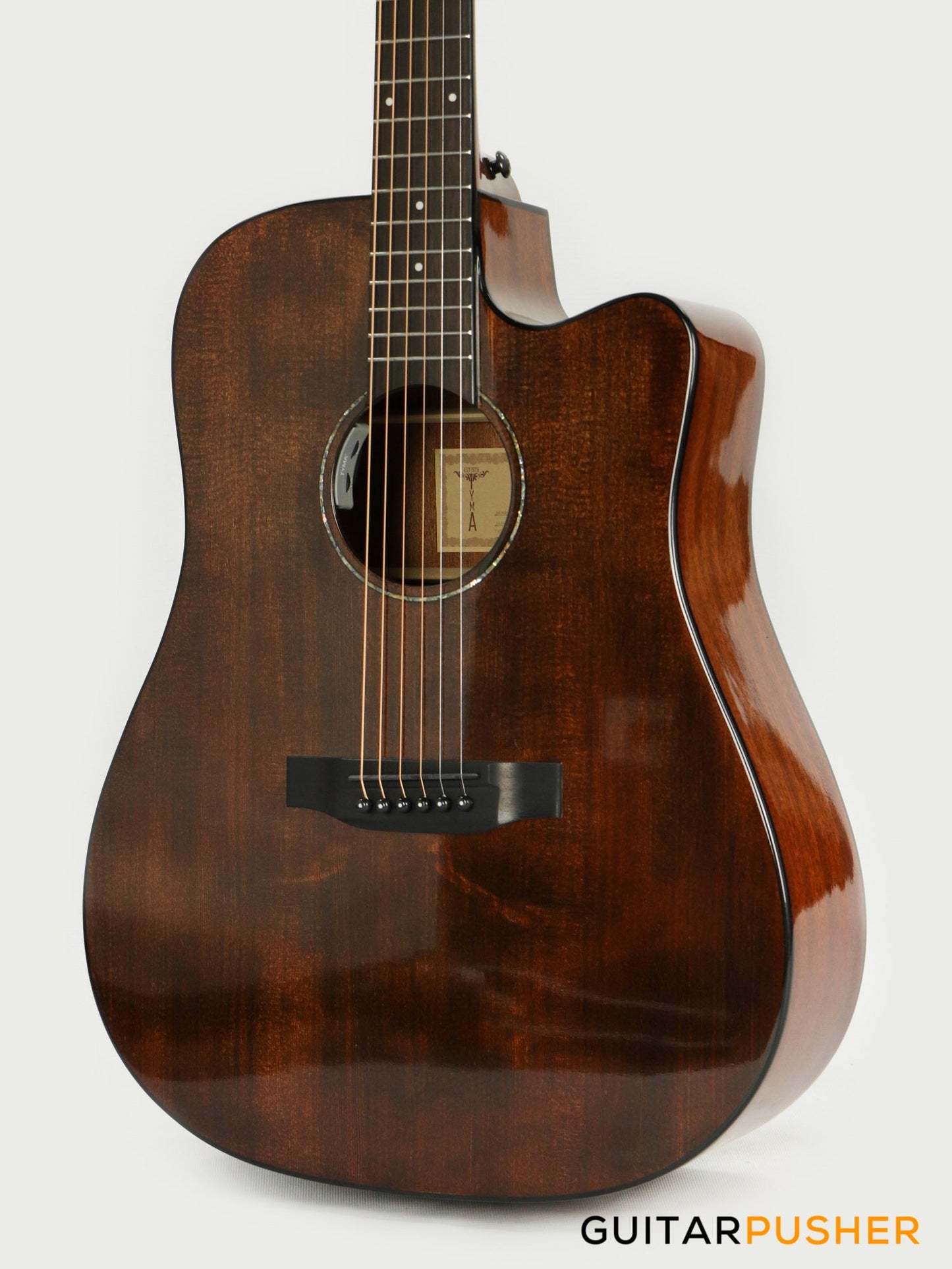 Tyma D-3C RSE Solid Mahogany Top Dreadnought All-Mahogany Acoustic-Electric Guitar with T-200 MAX preamp