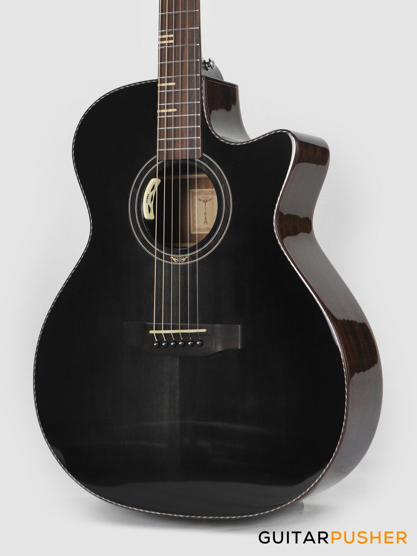 Tyma G-10 BKSE Solid Sitka Spruce Top Mahogany Auditorium Acoustic-Electric Guitar with T-200 MAX preamp