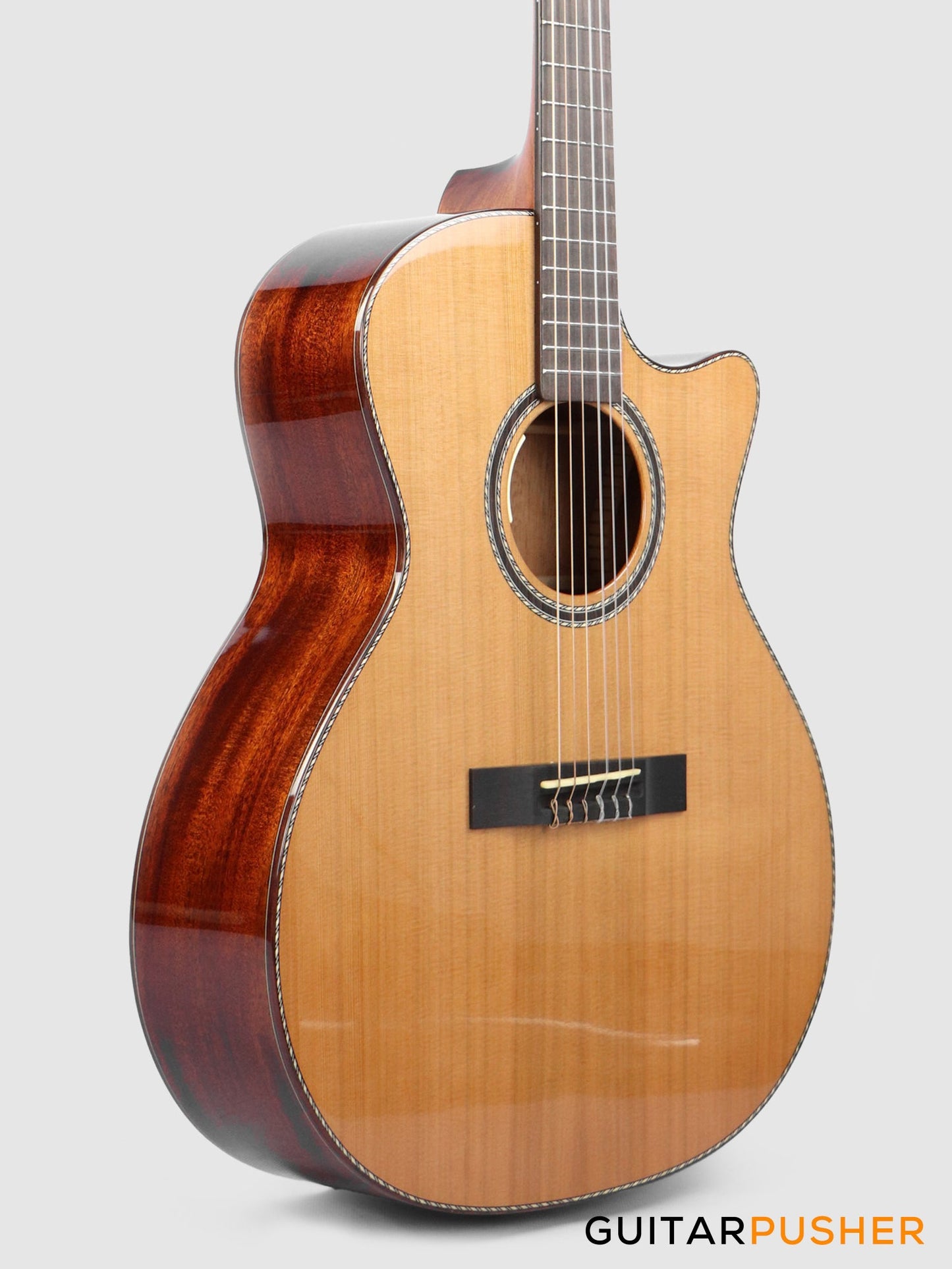 Tyma G-15E Solid Sitka Spruce Top Mahogany Auditorium Nylon String Acoustic-Electric Guitar with T-200 MAX preamp