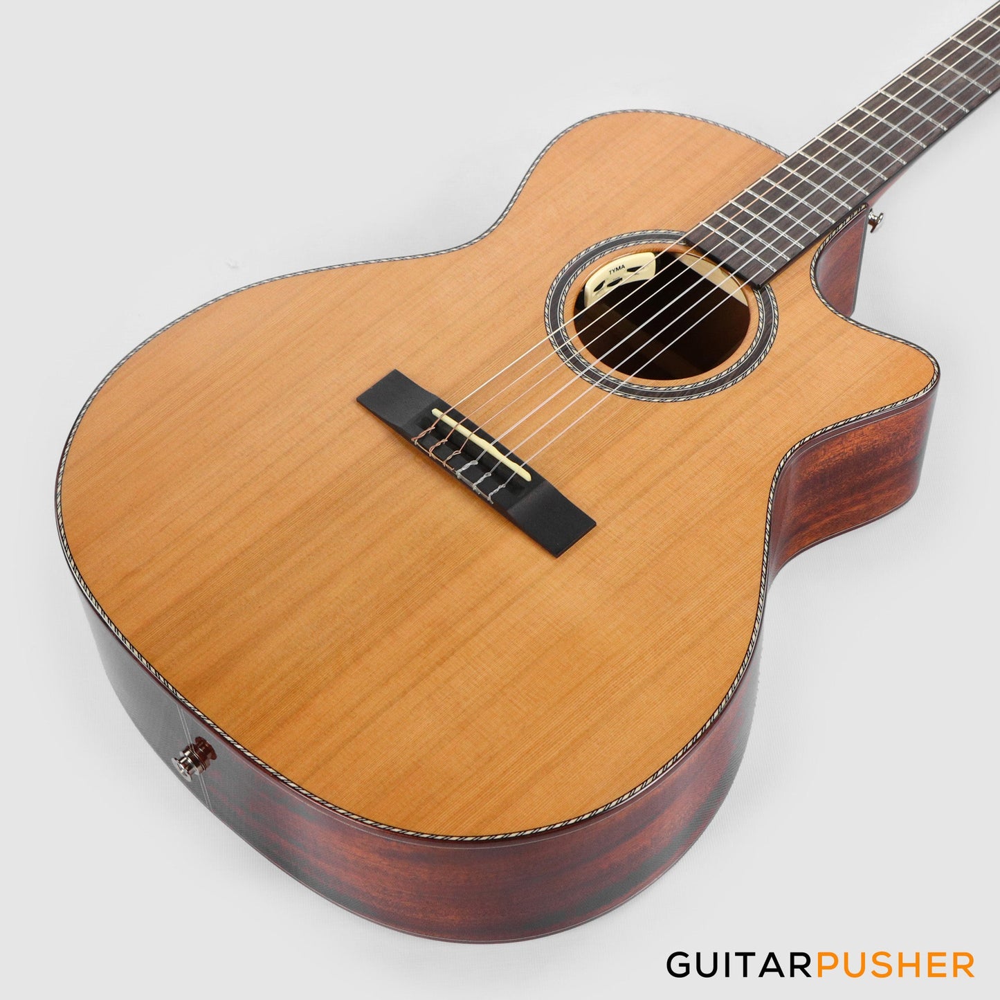 Tyma G-15E Solid Sitka Spruce Top Mahogany Auditorium Nylon String Acoustic-Electric Guitar with T-200 MAX preamp