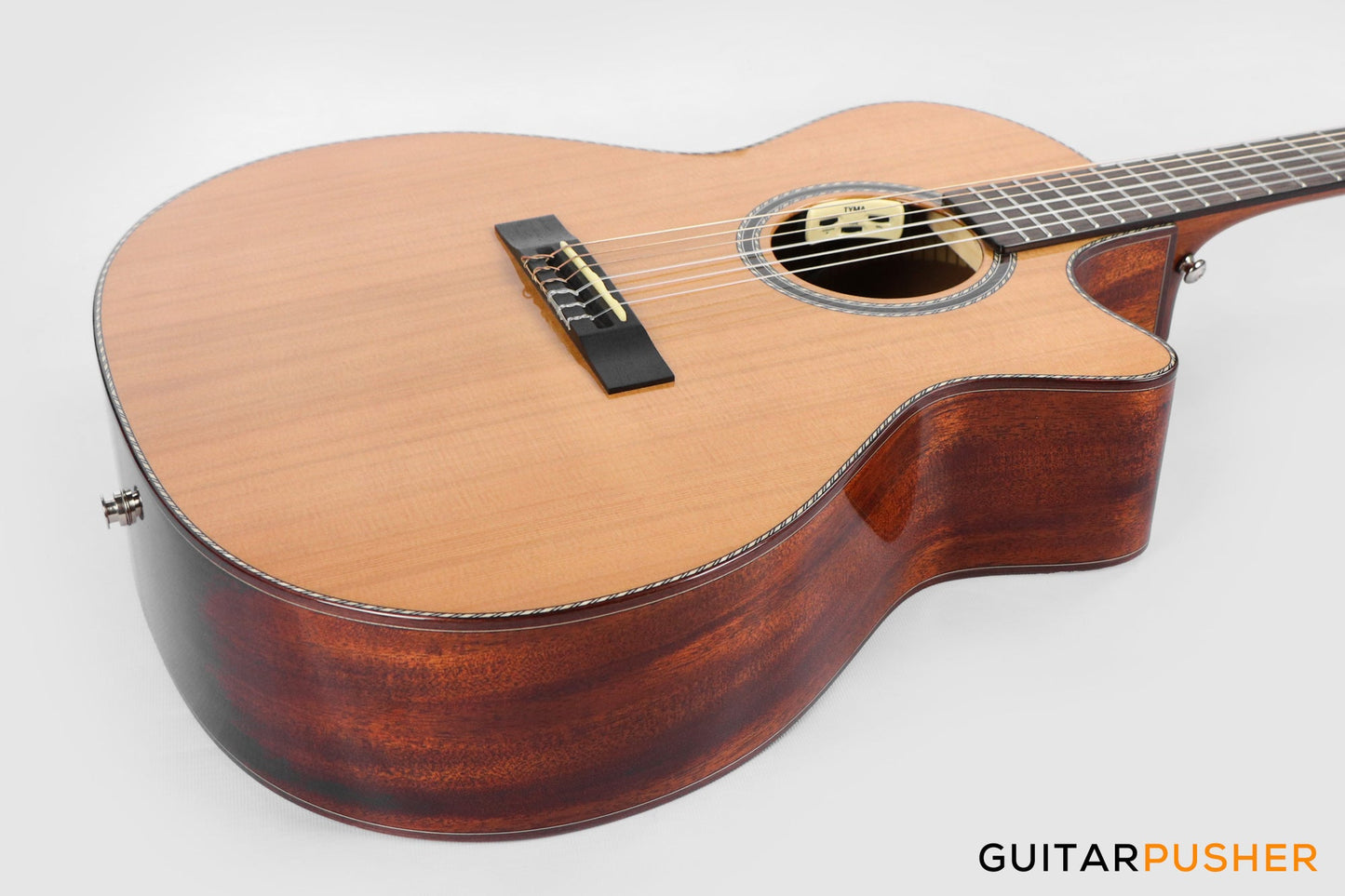 Tyma G-15E Solid Sitka Spruce Top Mahogany Auditorium Nylon String Acoustic-Electric Guitar with T-200 MAX preamp
