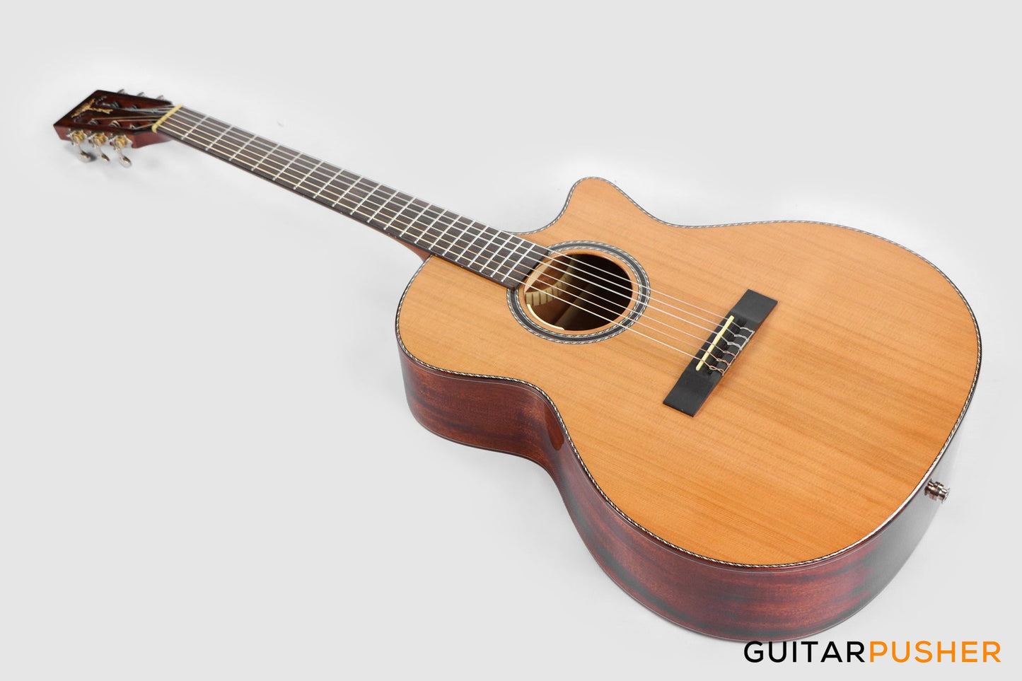 Tyma G-15E Solid Sitka Spruce Top Mahogany Auditorium Nylon String Acoustic-Electric Guitar with T-200 MAX preamp