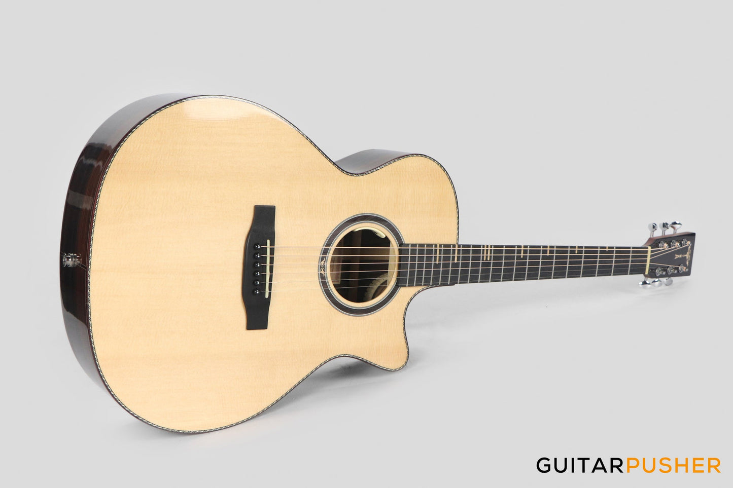 Tyma TG-15E Solid Sitka Spruce Top Grand Auditorium Acoustic-Electric Guitar with T-200 MAX preamp and Hard Case