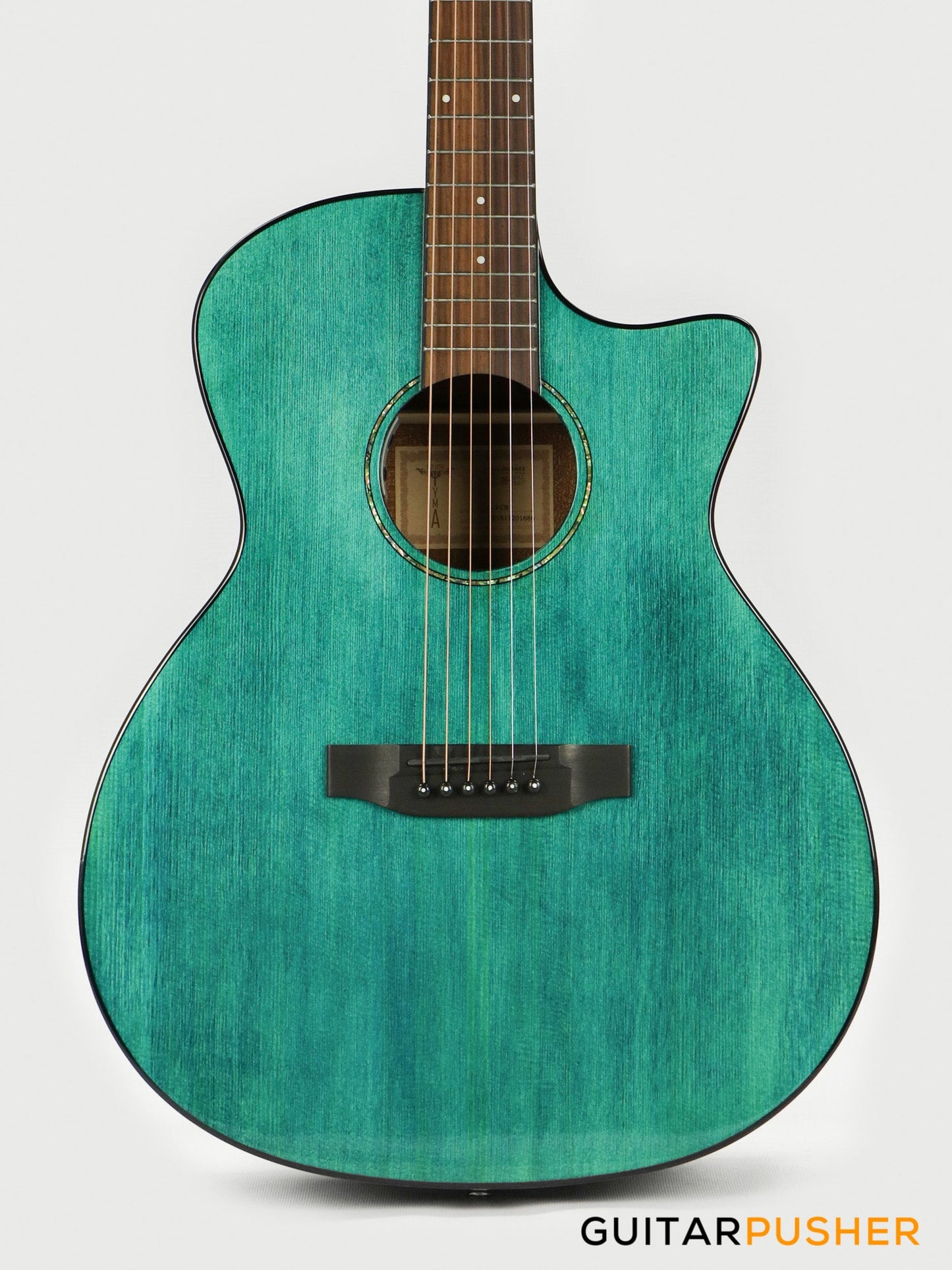 Tyma G-3 CBE Solid Sitka Spruce Top Mahogany Auditorium Acoustic-Electric Guitar with T-200 MAX preamp (Ice Blue)