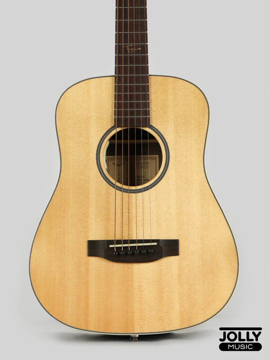 Tyma HB-400E Solid Spruce Top Indian Rosewood 3/4 Dreadnought Acoustic-Electric Guitar with T-200 MAX Preamp