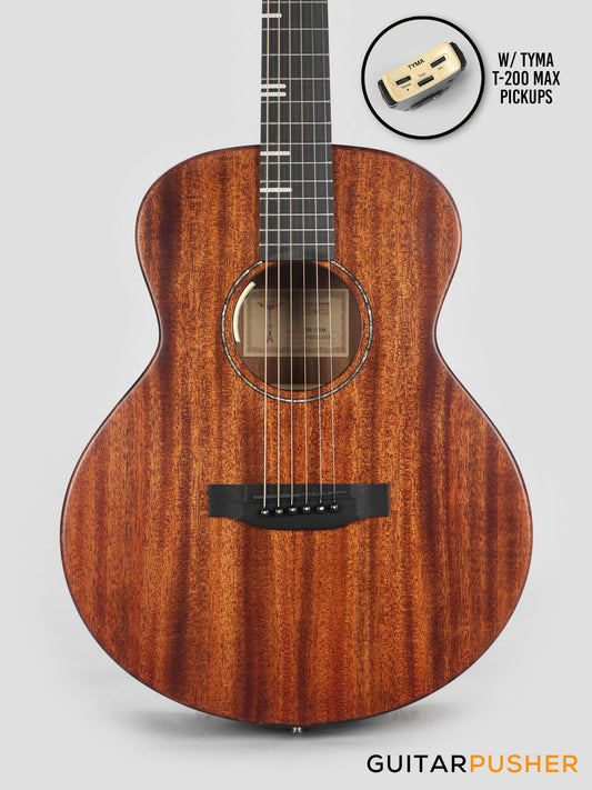 Tyma HM-350ME Solid Mahogany Top Mahogany Mini Jumbo Acoustic-Electric Guitar with T-200 MAX preamp