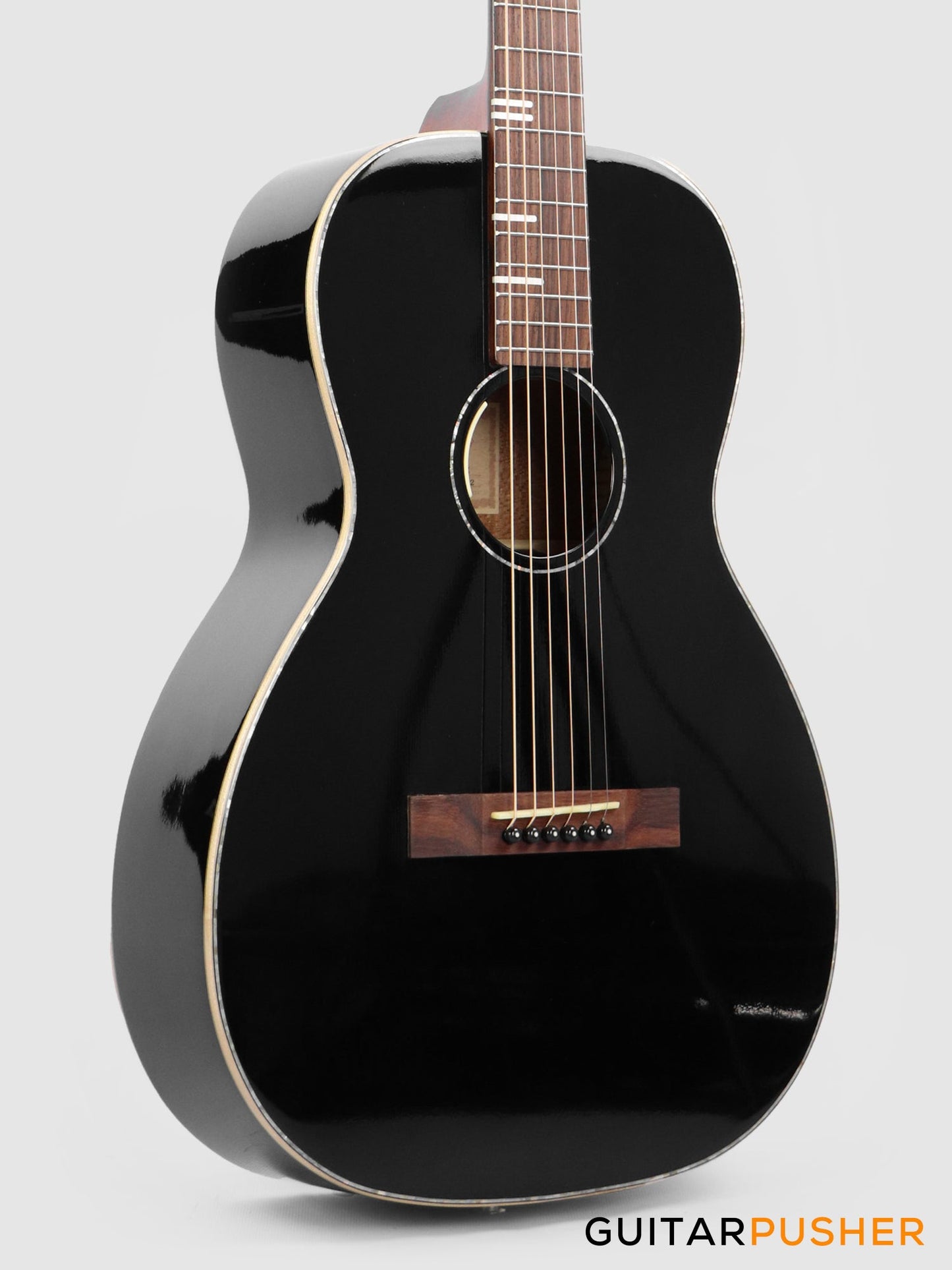 Tyma P-18E BK Solid Top 00 Parlor Acoustic-Electric Guitar with T-200 MAX preamp