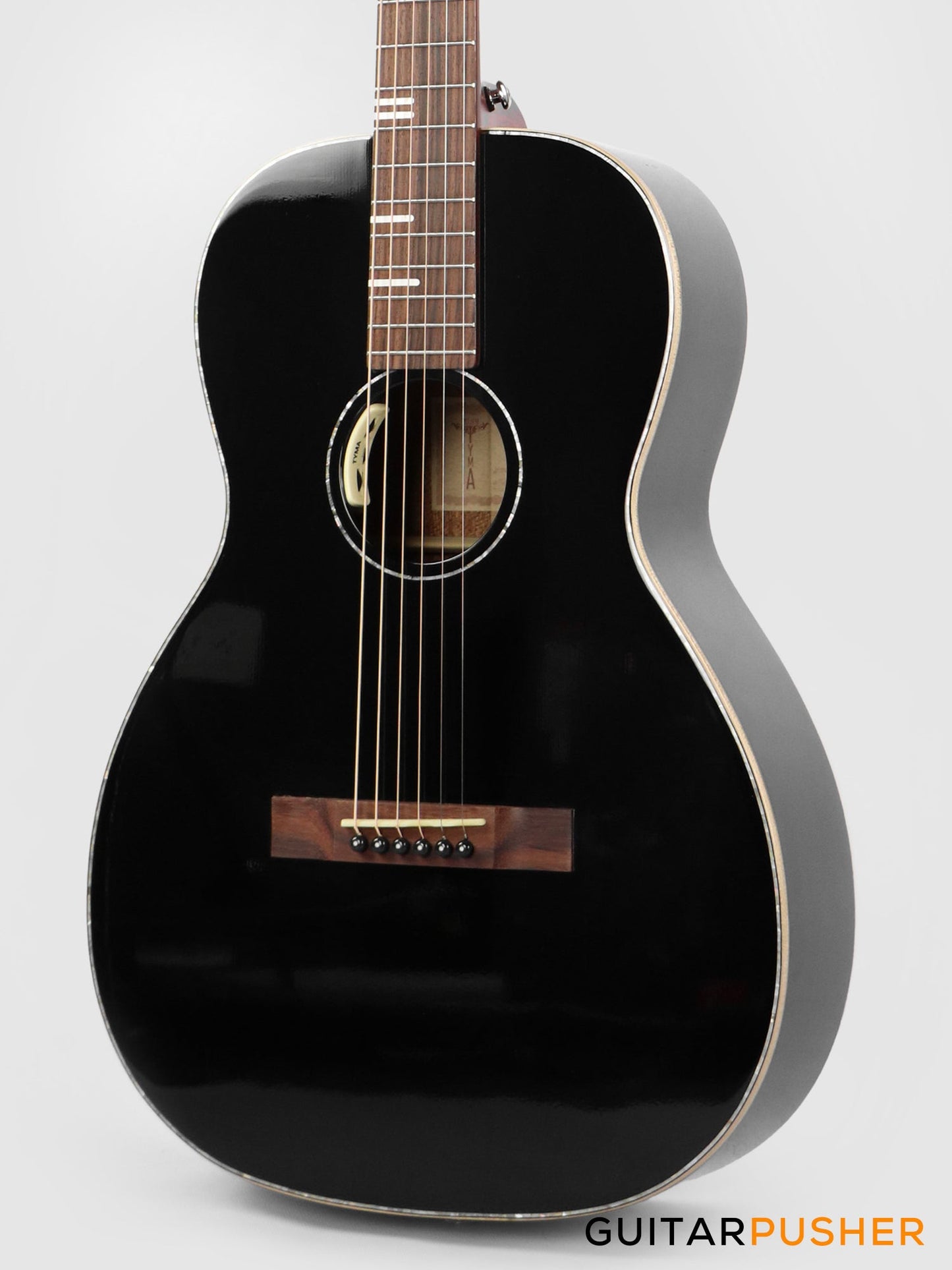 Tyma P-18E BK Solid Top 00 Parlor Acoustic-Electric Guitar with T-200 MAX preamp