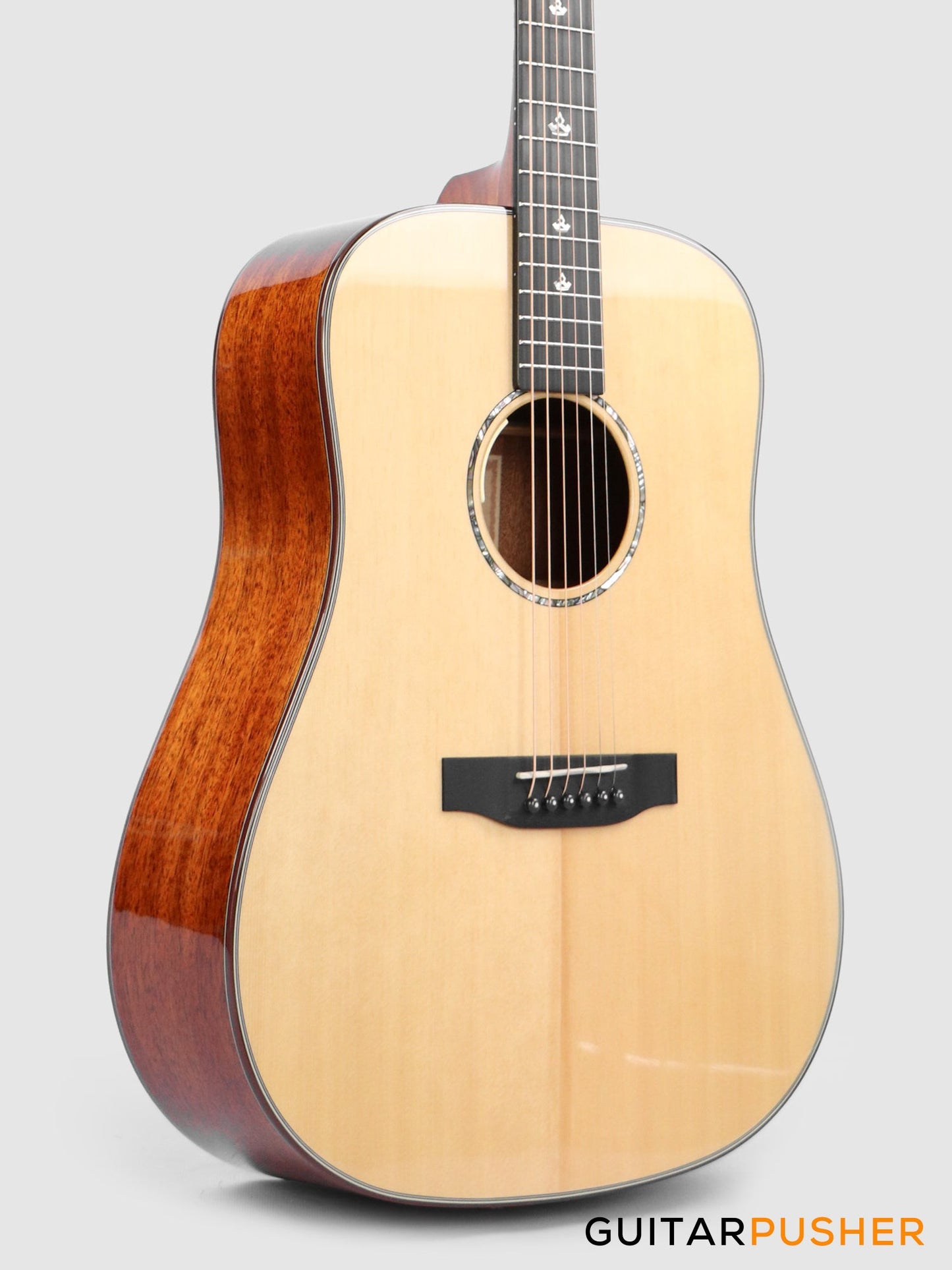 Tyma TD-10E Solid Sitka Spruce Top African Peach Core Dreadnought Acoustic-Electric Guitar with T-200 MAX preamp