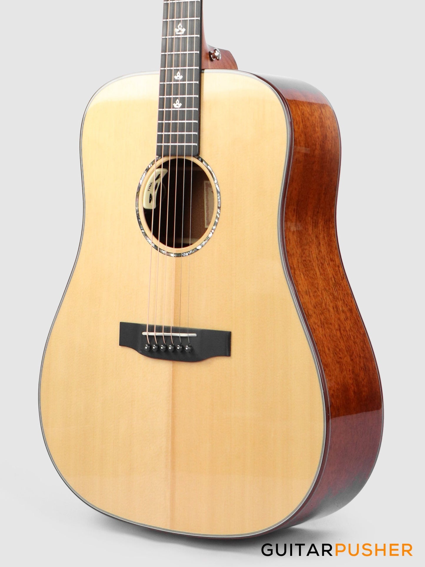 Tyma TD-10E Solid Sitka Spruce Top African Peach Core Dreadnought Acoustic-Electric Guitar with T-200 MAX preamp
