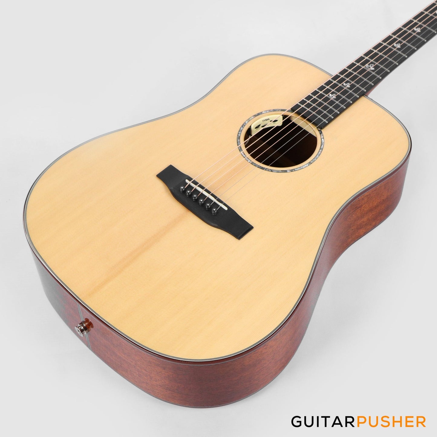 Tyma TD-10E Solid Sitka Spruce Top African Peach Core Dreadnought Acoustic-Electric Guitar with T-200 MAX preamp