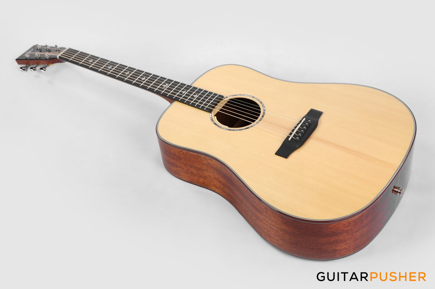 Tyma TD-10E Solid Sitka Spruce Top African Peach Core Dreadnought Acoustic-Electric Guitar with T-200 MAX preamp