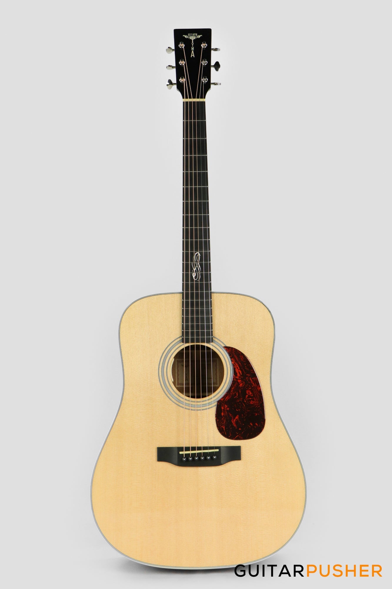 Tyma TD-15E Solid Sitka Spruce Top Dreadnought Acoustic-Electric Guitar with T-200 MAX preamp