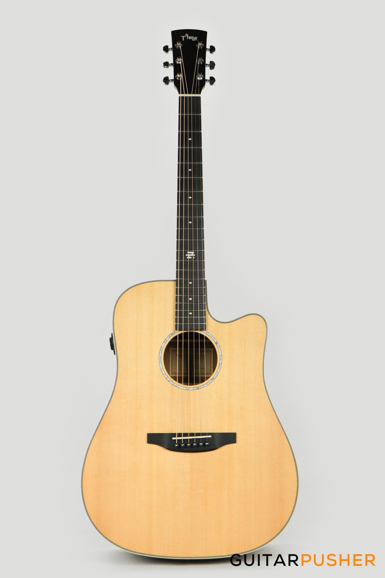 Tyma TD-5CE Solid Sitka Spruce Top Mahogany Dreadnought Acoustic-Electric Guitar with OS1 Pickup