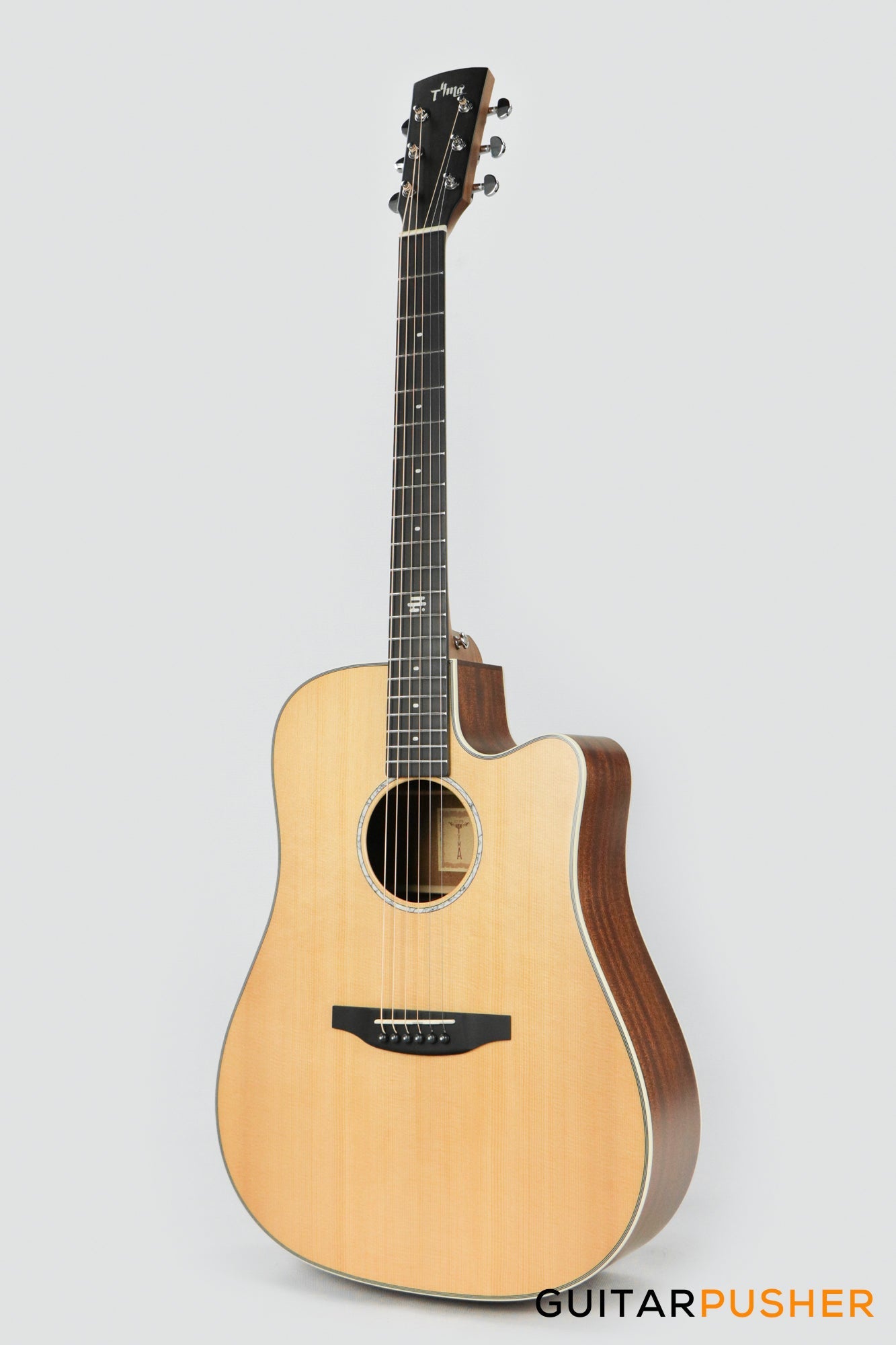 Tyma TD-5CE Solid Sitka Spruce Top Mahogany Dreadnought Acoustic-Electric Guitar with OS1 Pickup