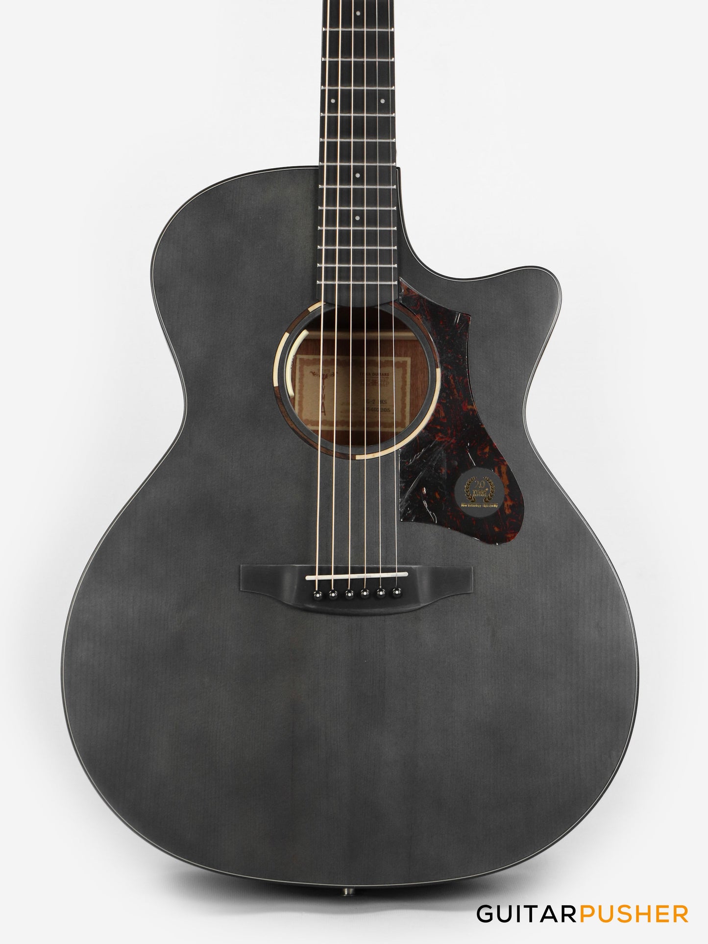 Tyma TG-2 BKS Solid Sitka Spruce Top Grand Auditorium Acoustic-Electric Guitar - (Black) with T-200 MAX preamp and Gig Bag