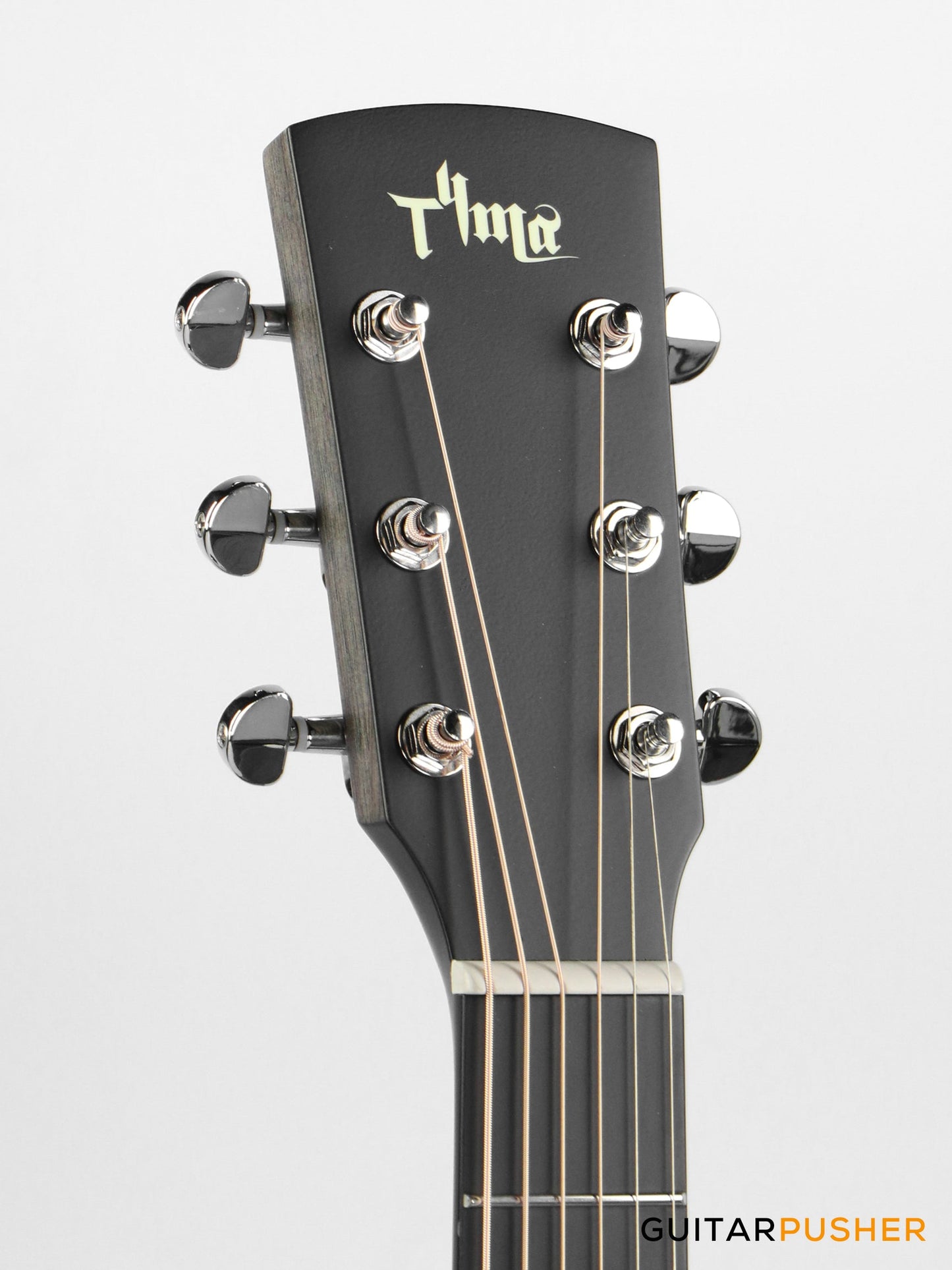 Tyma TG-2 BKS Solid Sitka Spruce Top Grand Auditorium Acoustic-Electric Guitar - (Black) with T-200 MAX preamp and Gig Bag