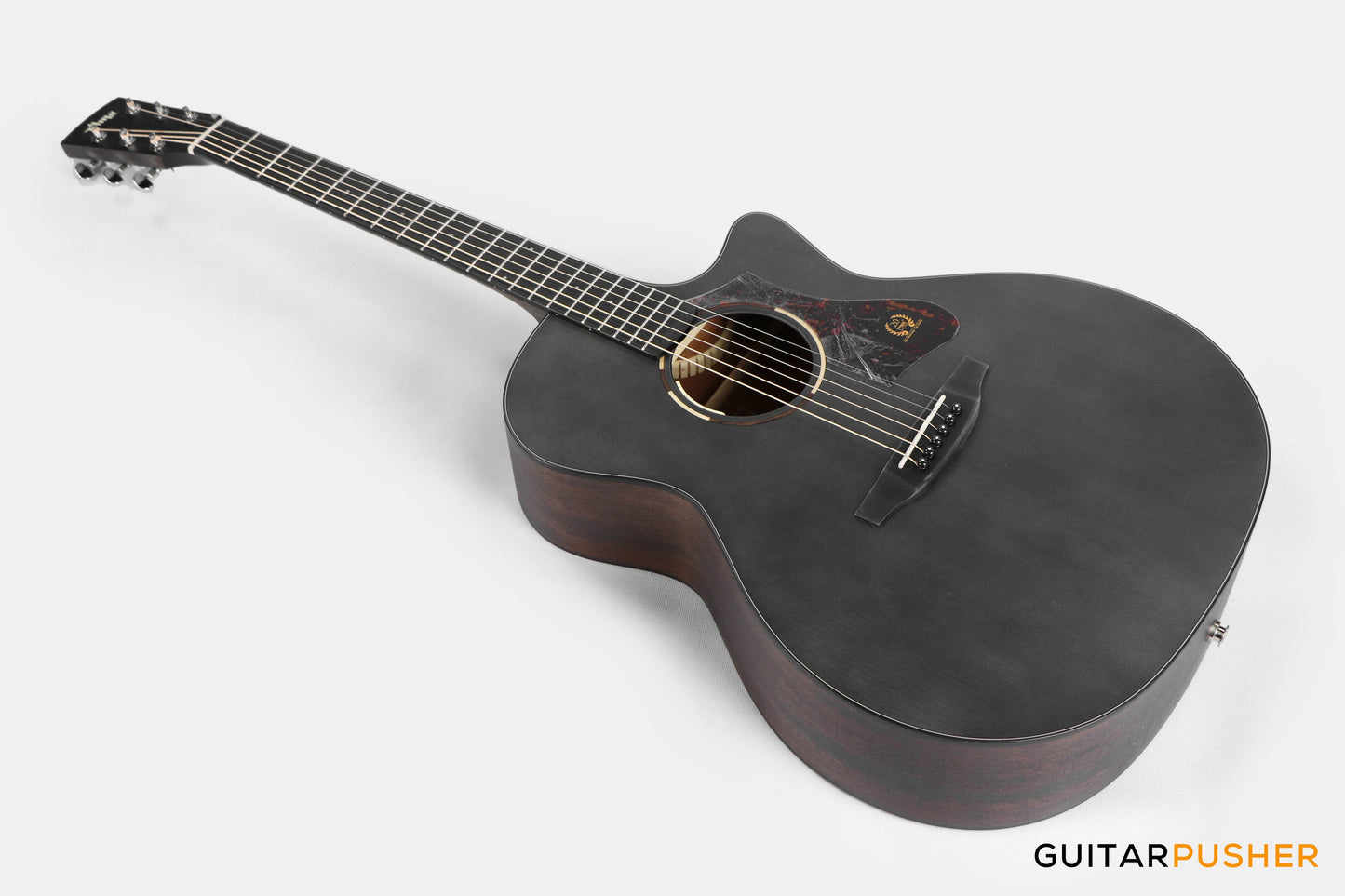 Tyma TG-2 BKS Solid Sitka Spruce Top Grand Auditorium Acoustic-Electric Guitar - (Black) with T-200 MAX preamp and Gig Bag
