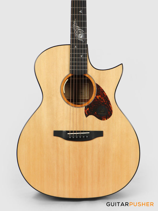 Tyma TG-5E Live Solid Sitka Spruce Top Sapele Grand Auditorium Acoustic-Electric Guitar with T200 MAX preamp