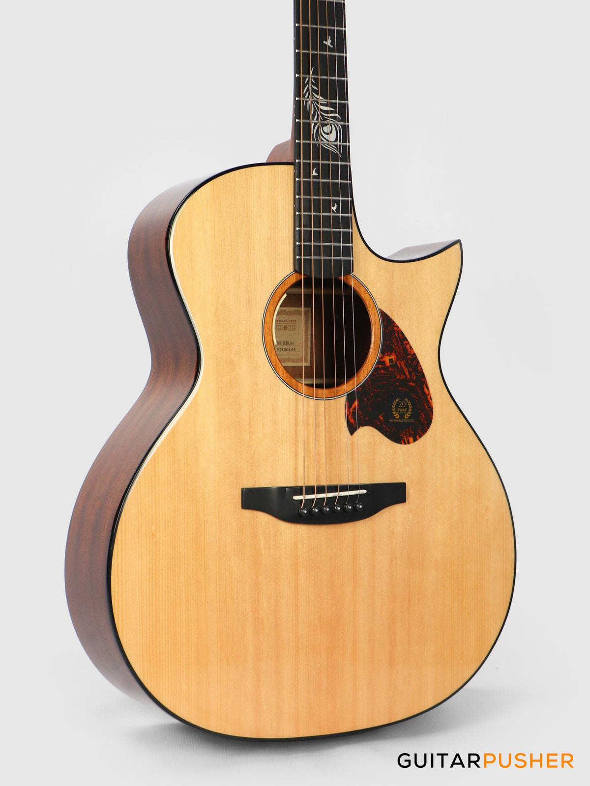 Tyma TG-5E Live Solid Sitka Spruce Top Sapele Grand Auditorium Acoustic-Electric Guitar with T200 MAX preamp