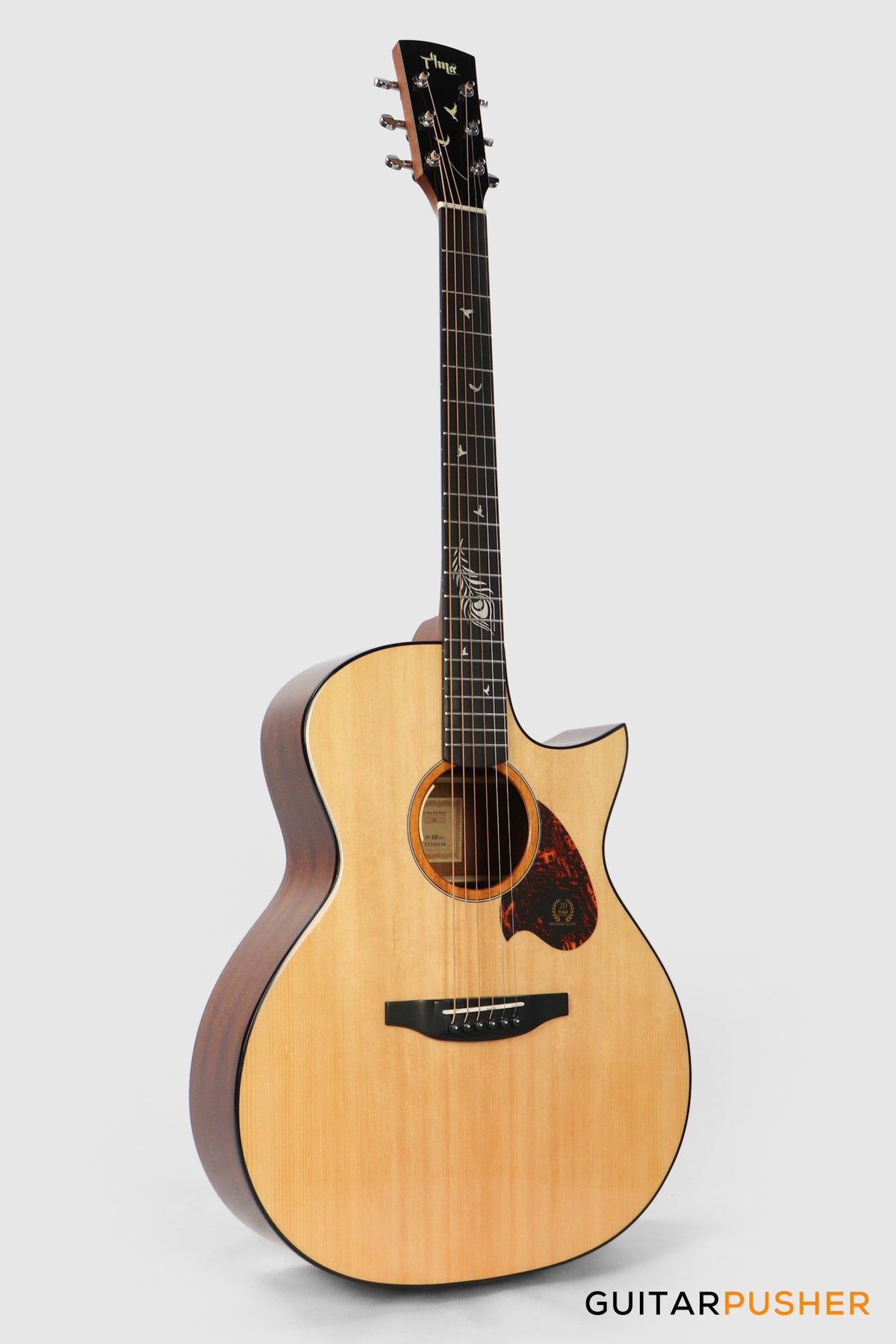 Tyma TG-5E Live Solid Sitka Spruce Top Sapele Grand Auditorium Acoustic-Electric Guitar with T200 MAX preamp