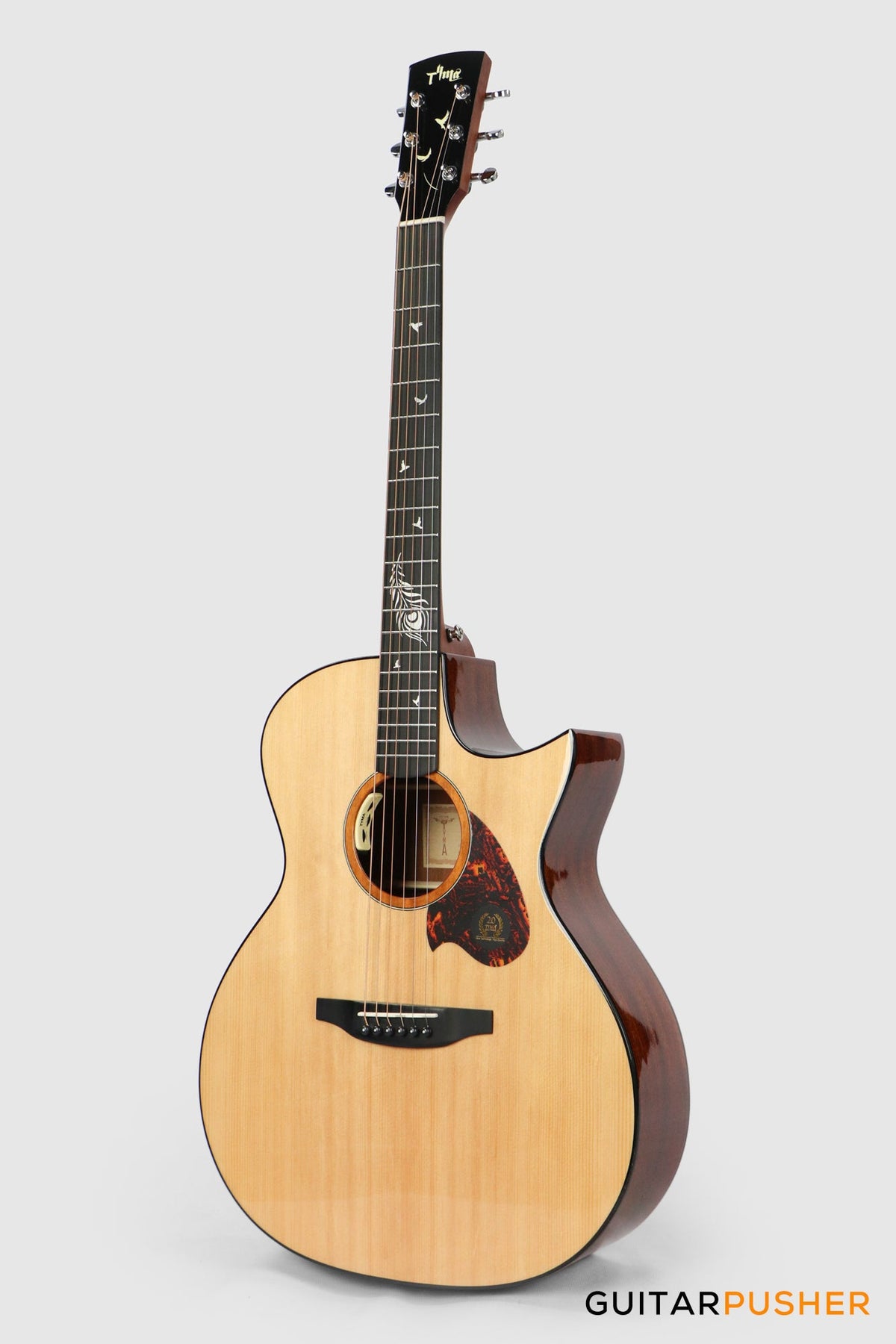 Tyma TG-5E Live Solid Sitka Spruce Top Sapele Grand Auditorium Acoustic-Electric Guitar with T200 MAX preamp