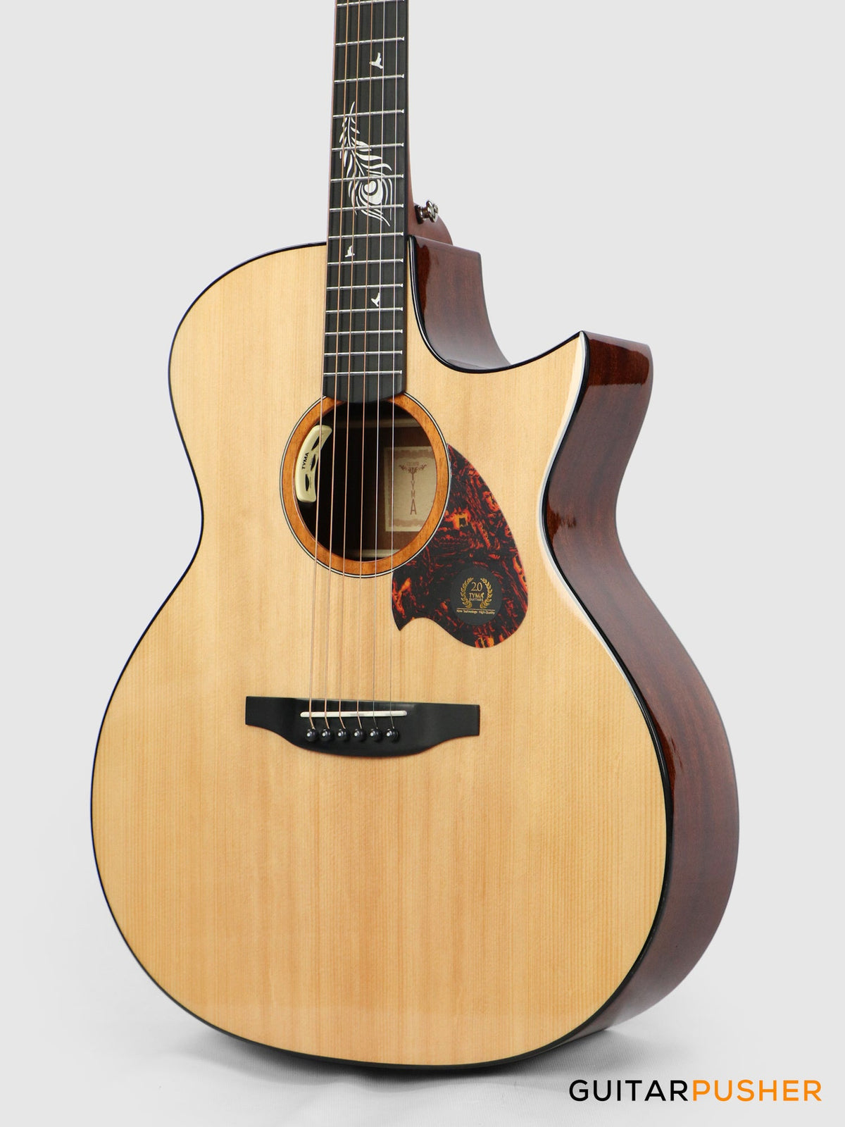 Tyma TG-5E Live Solid Sitka Spruce Top Sapele Grand Auditorium Acoustic-Electric Guitar with T200 MAX preamp