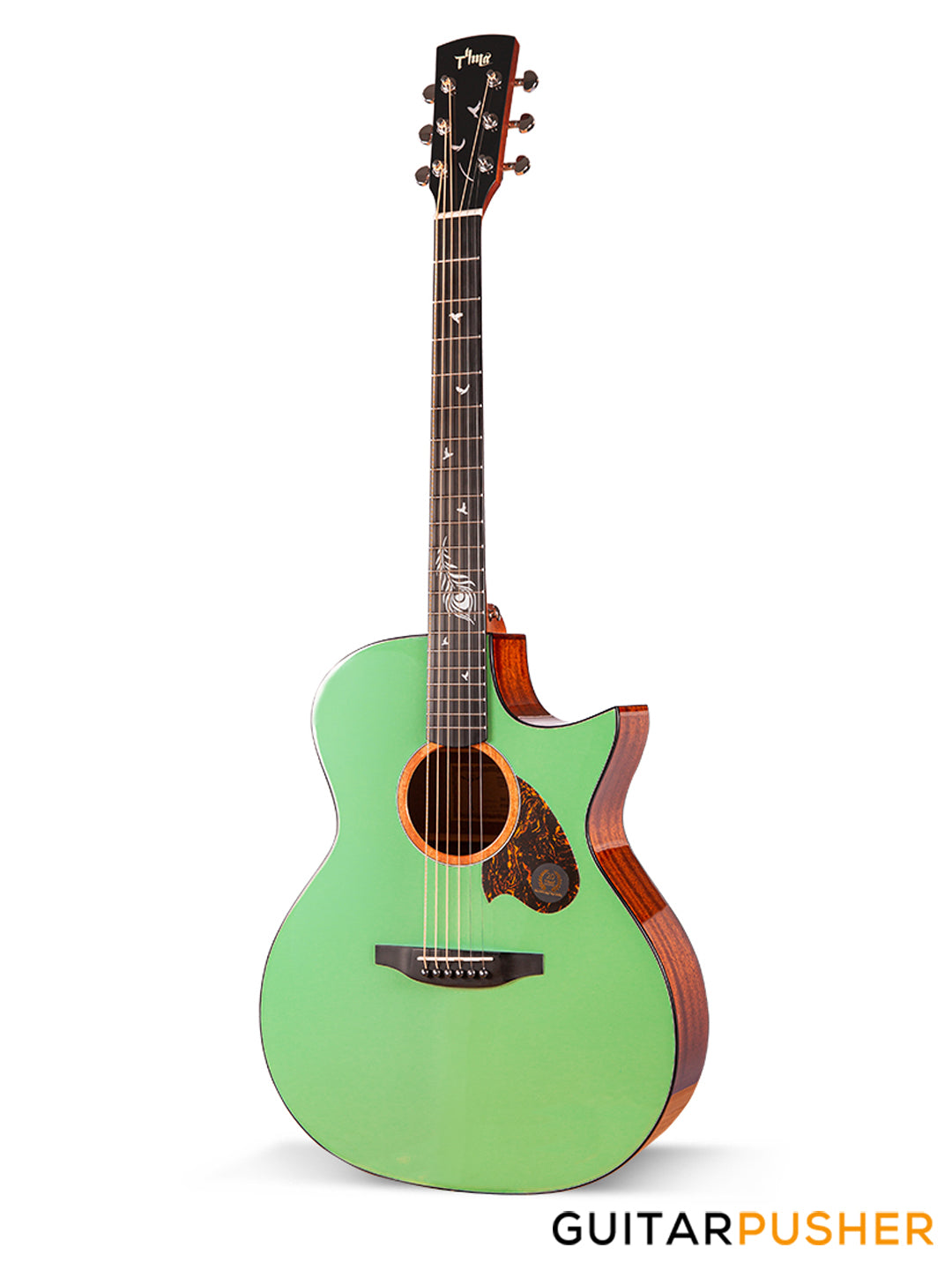 Tyma TG-5E Live MG (Mint Green) Solid Sitka Spruce Top Sapele Grand Auditorium Acoustic-Electric Guitar with T200 MAX preamp