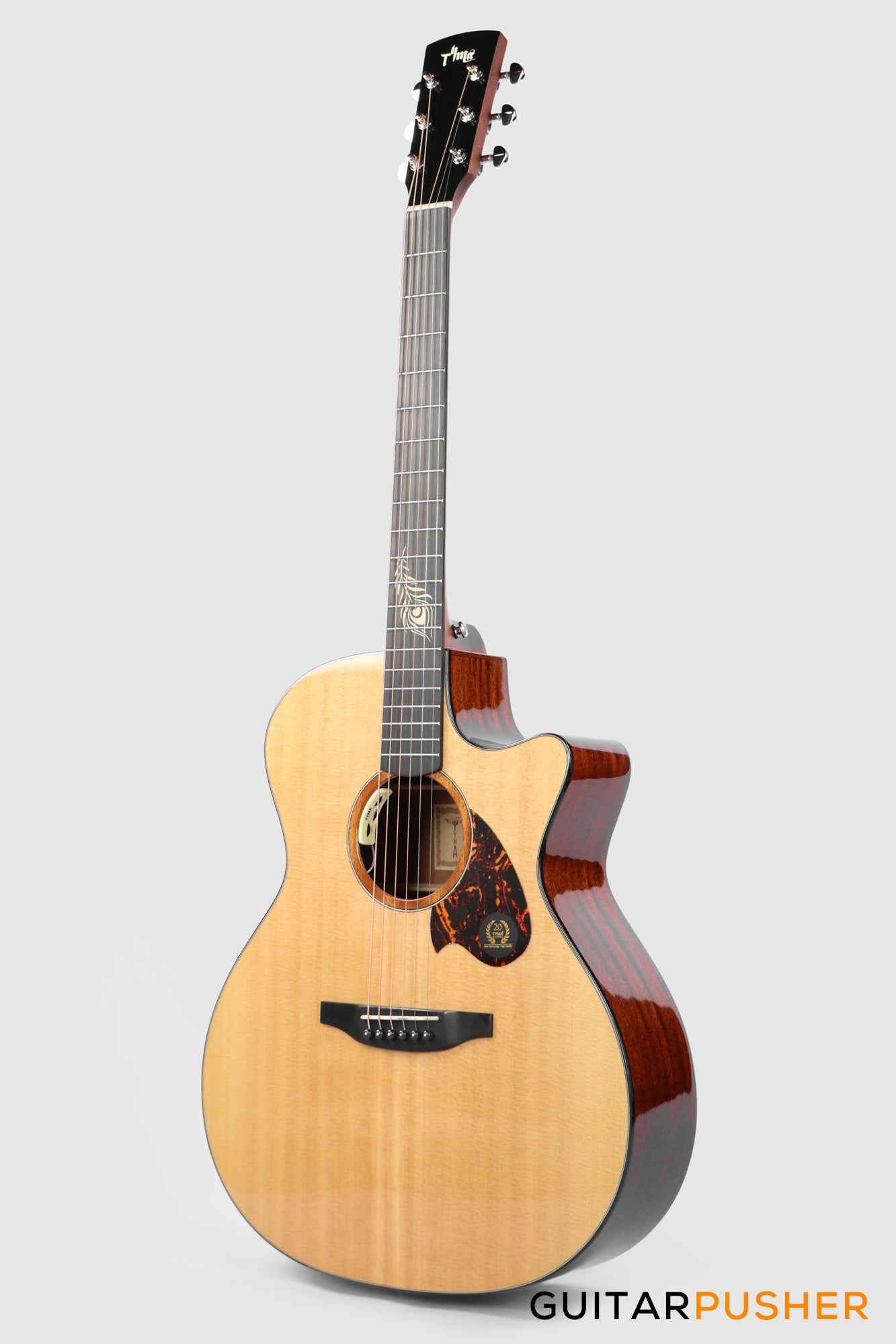 Tyma TG-5E PRO Solid Sitka Spruce Top Sapele Grand Auditorium Acoustic-Electric Guitar with T200 MAX preamp