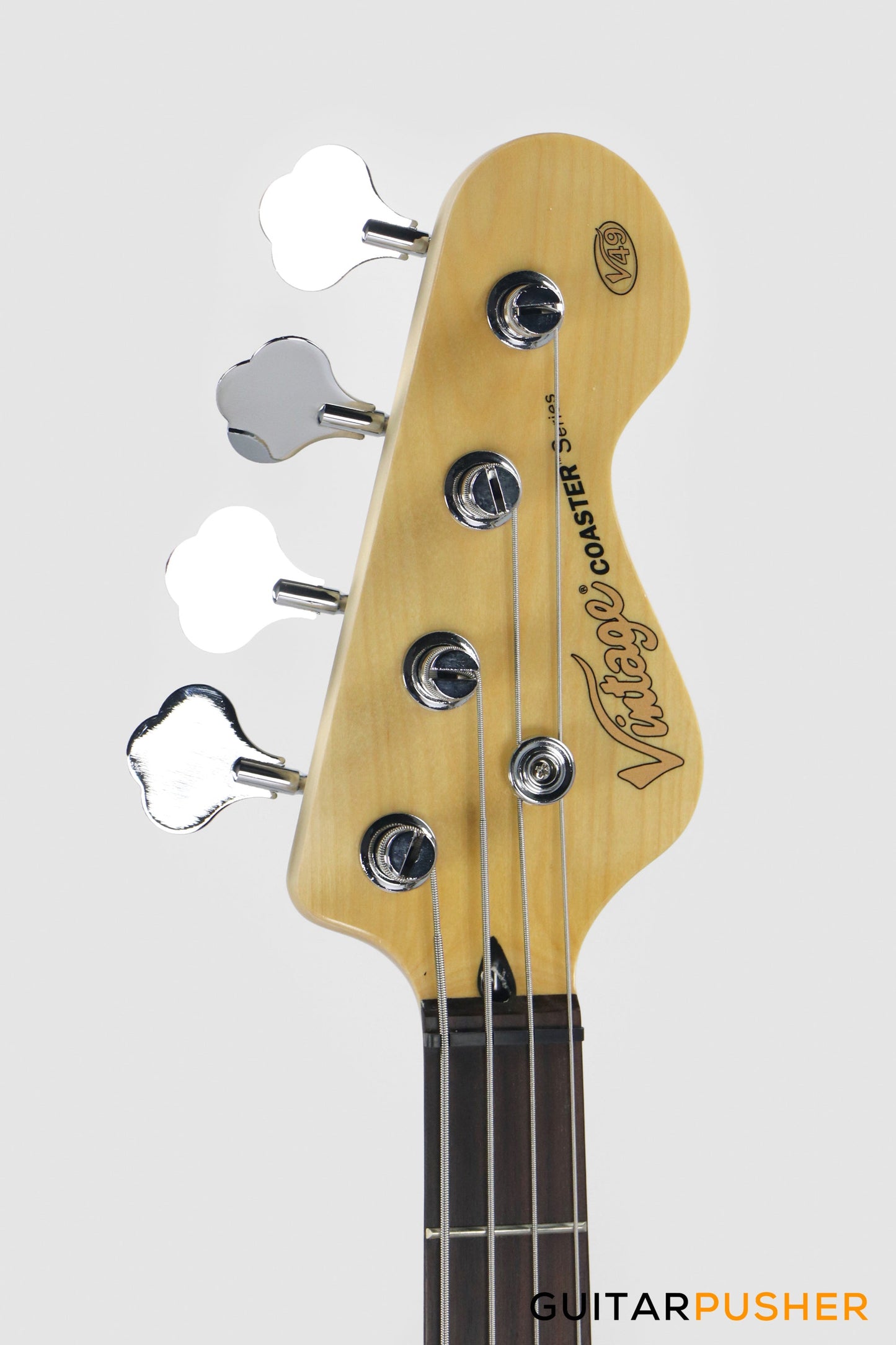 Vintage Coaster Series V49 4-String JB Bass w/ Kinsman 10-Watt Bass Amplifier, Gig Bag, & Accessories - 3-Tone Sunburst
