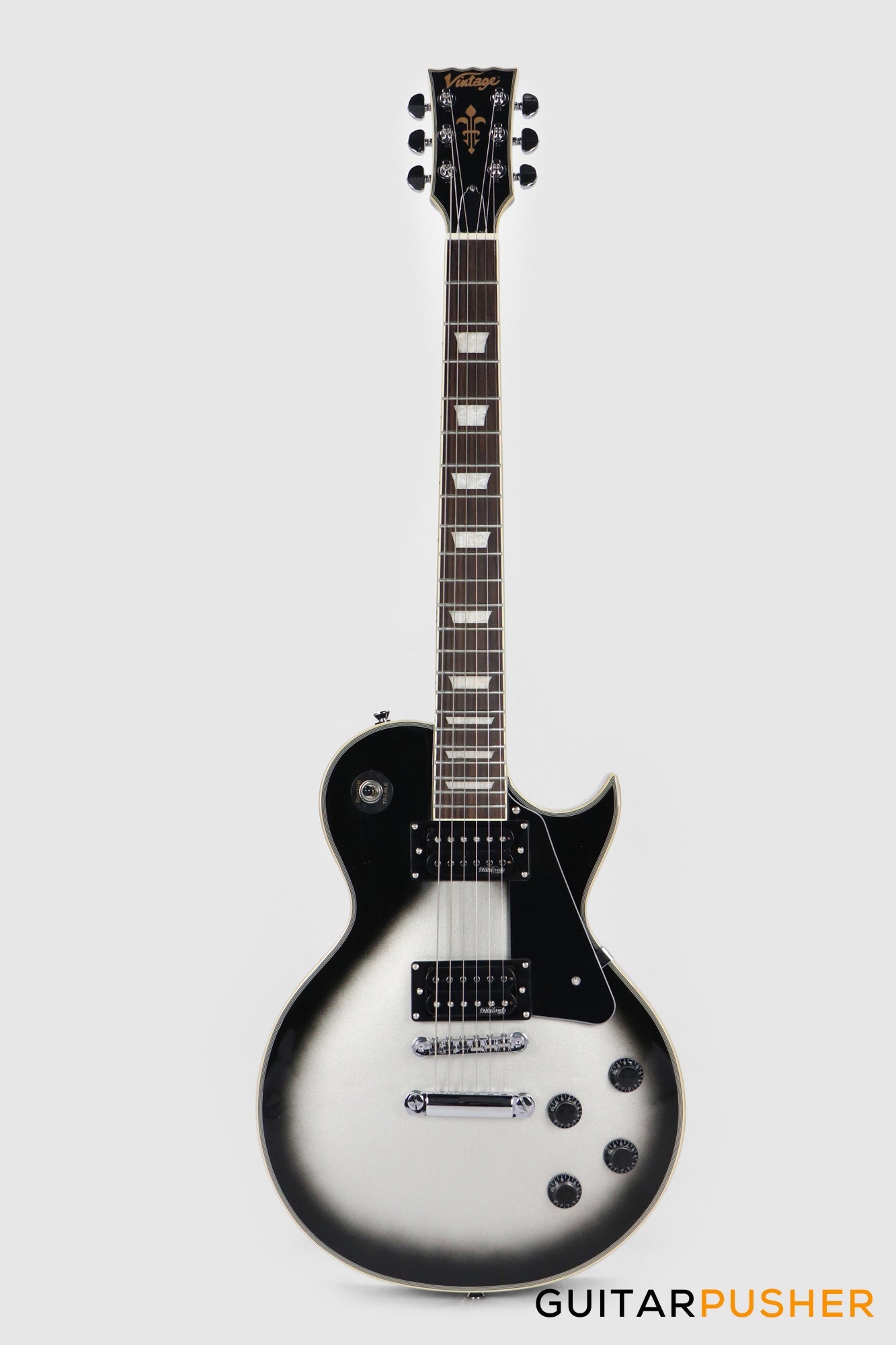 Vintage V100 Reissued Singlecut Electric Guitar - Silverburst