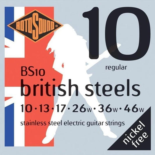 Rotosound British Steels Stainless Steel Electric Guitar String Set - GuitarPusher