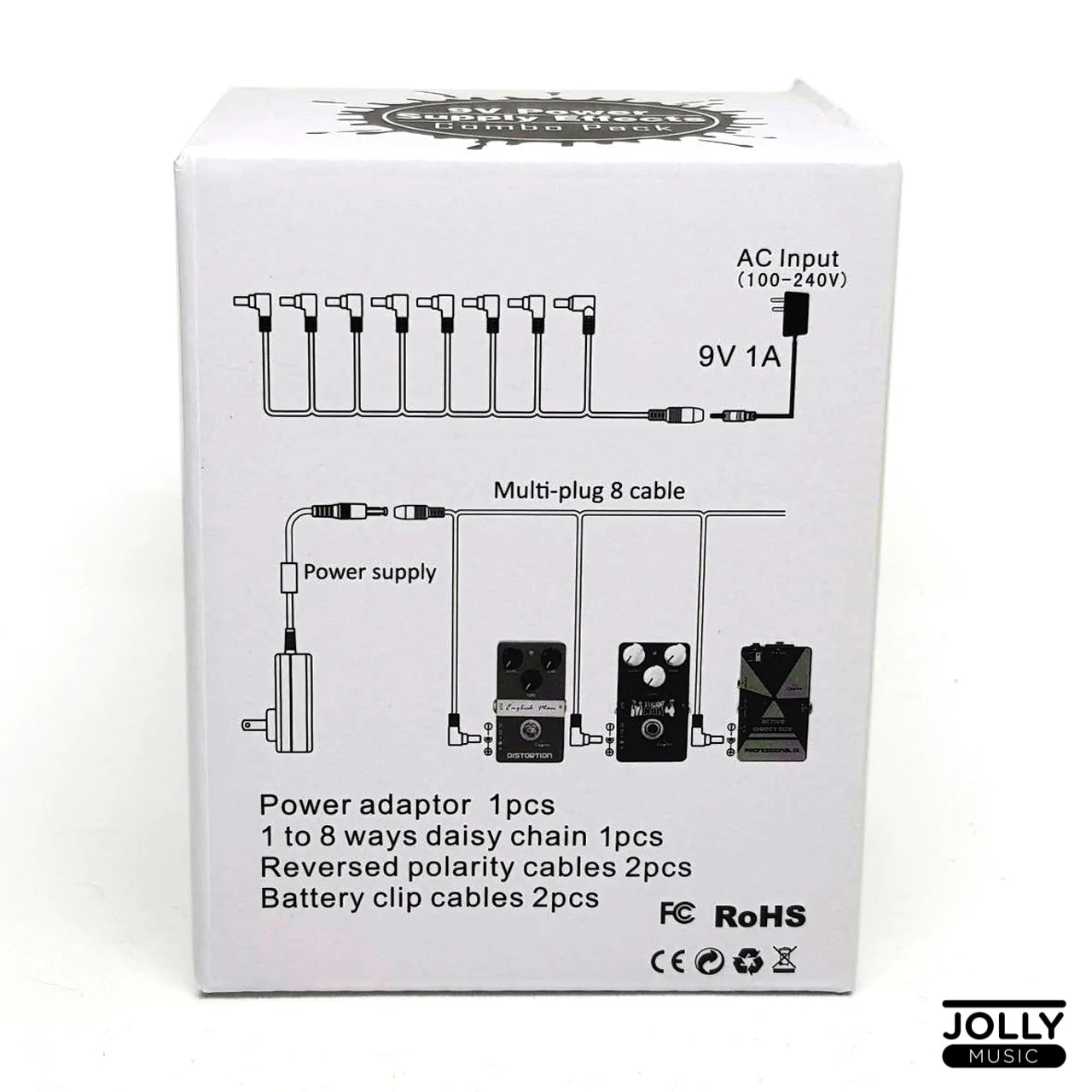 Caline CP-07B Power Adapter for Effects 9v 1000mA with Daisy Chain and Converters