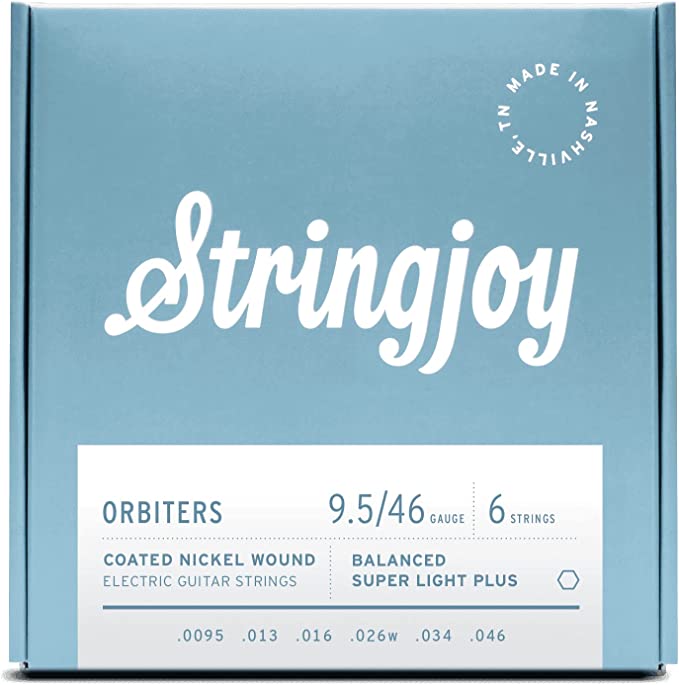 Stringjoy Orbiters Electric Guitar String Set - BALANCED 9.5s Super Light Plus (9.5 13 16 26w 34 46)