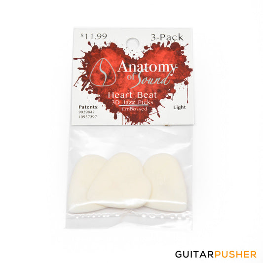 Anatomy of Sound Heart Beat Embossed Jazz Light White 3-pack (705377777370)