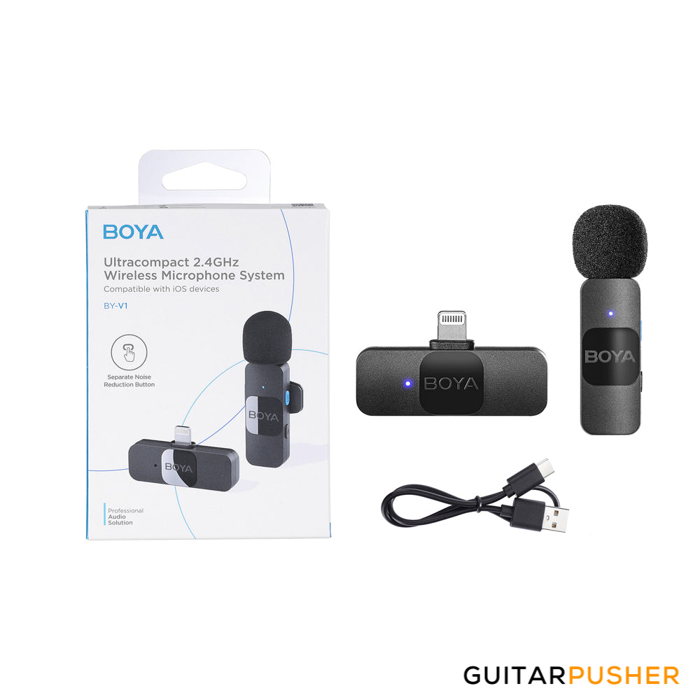BOYA BY-V1 2.4GHz Ultra-Compact Wireless Microphone System (Lightning Connector for Apple iOS device)