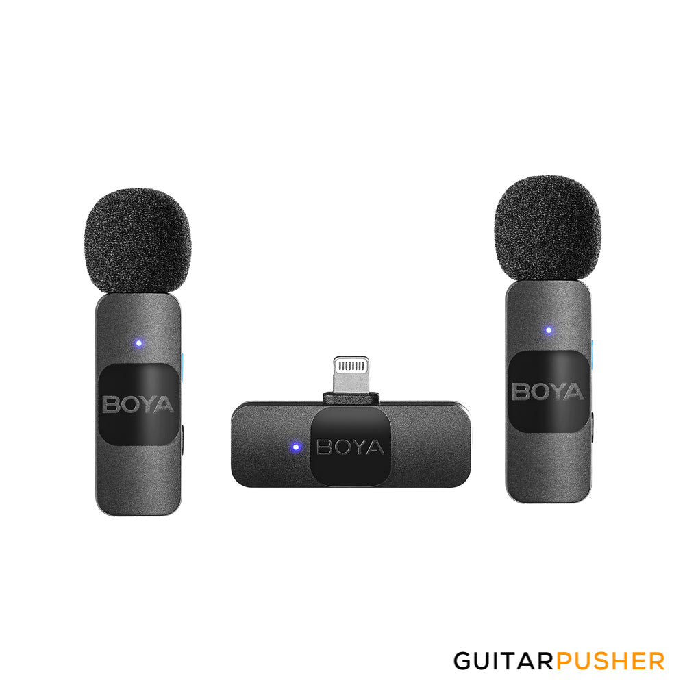 BOYA BY-V2 2.4GHz Ultra-Compact Dual Wireless Microphone System (Lightning Connector for Apple iOS device)