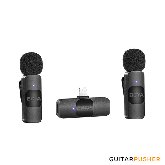 BOYA BY-V2 2.4GHz Ultra-Compact Dual Wireless Microphone System (Lightning Connector for Apple iOS device)