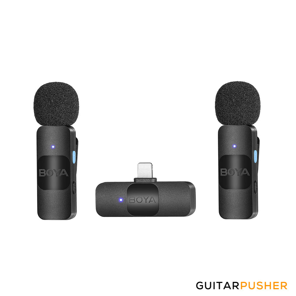 BOYA BY-V2 2.4GHz Ultra-Compact Dual Wireless Microphone System (Lightning Connector for Apple iOS device)