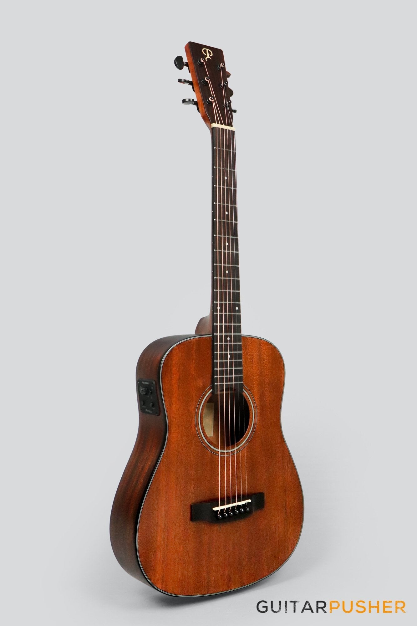 Phoebus Baby-Ne v3 3/4 Dreadnought (3rd Gen.) All Mahogany Travel Acoustic-Electric Guitar w/ Gig Bag - GuitarPusher