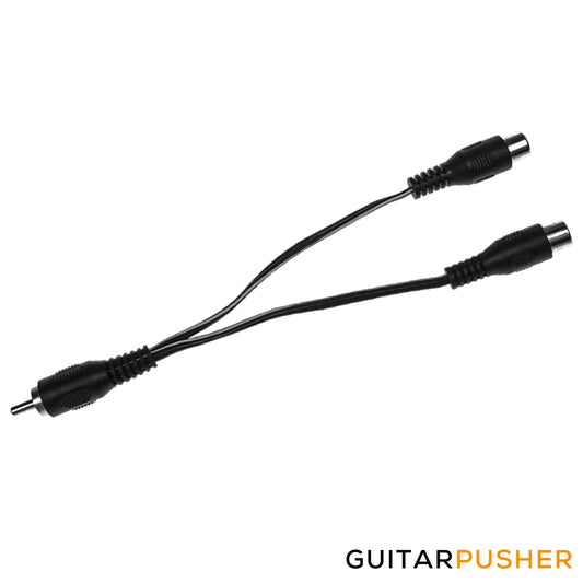 Cioks Split Adapter Flex 10cm 2 Daisy Chain - One RCA to two RCA - Black (1002)