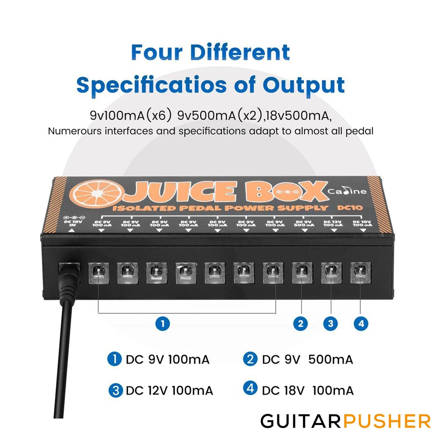 Caline DC-10 Juice Box Isolated Power Supply 10 Isolated Outlets DC 9 12 18V