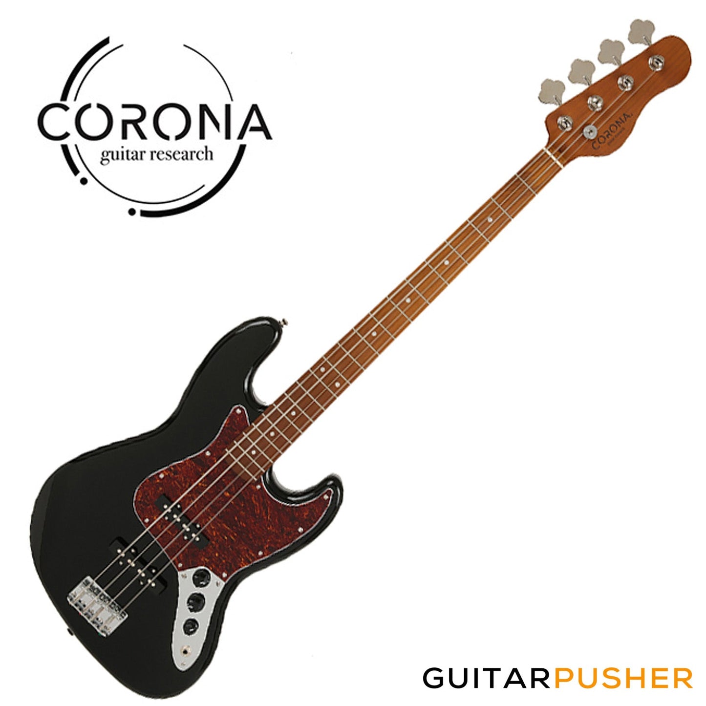 Corona Guitars Standard Plus J JB-Style 4-String Bass w/ Gig Bag - Black