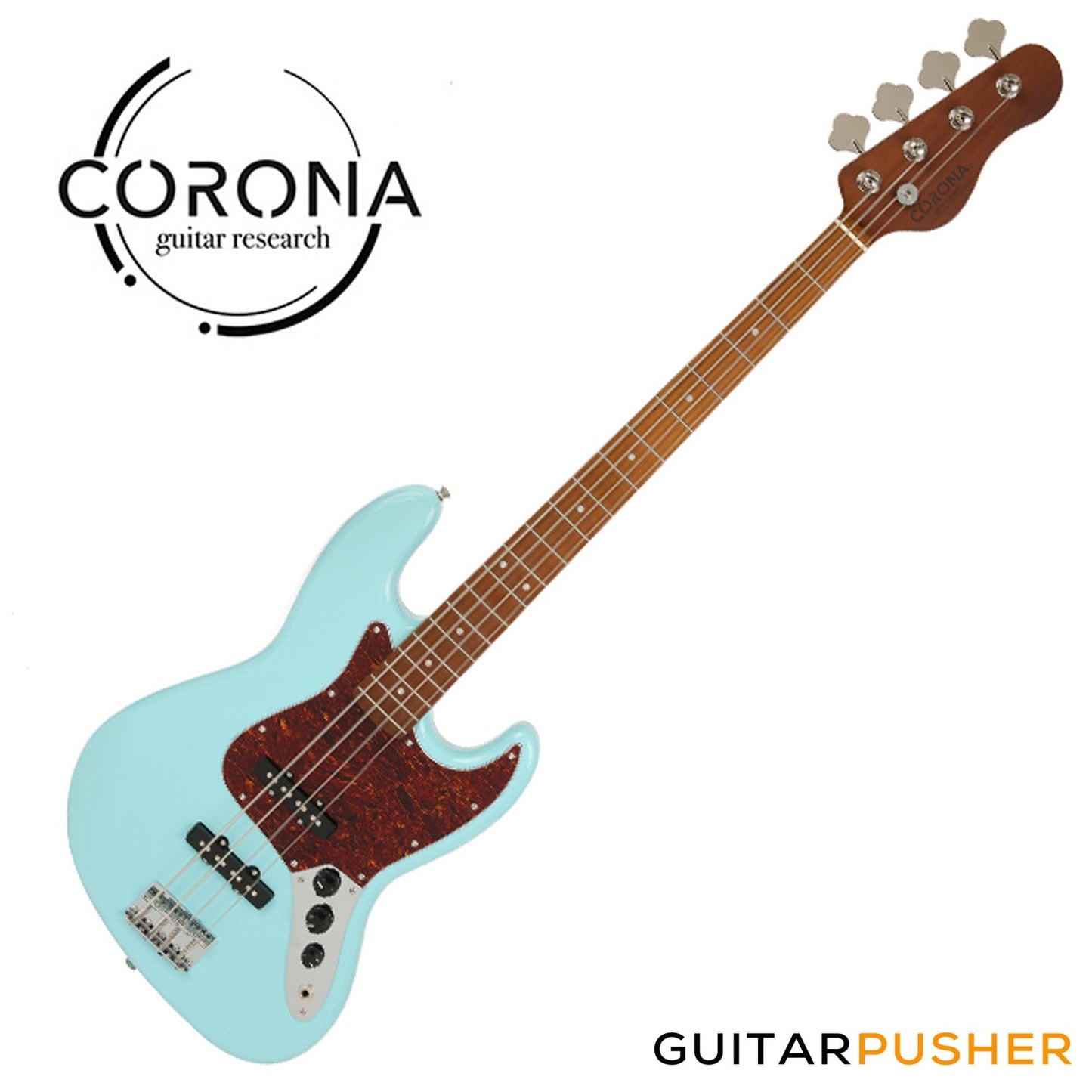 Corona Guitars Standard Plus J JB-Style 4-String Bass w/ Gig Bag - Daphne Blue