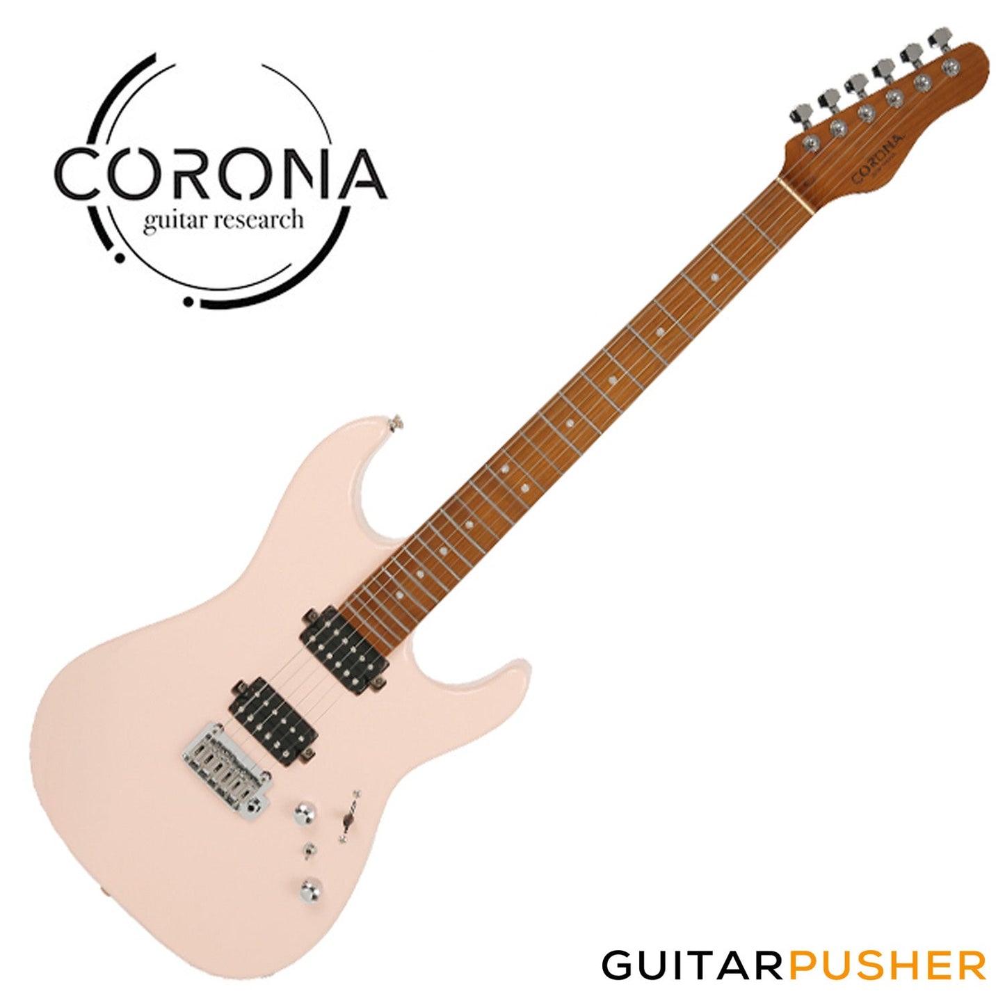 Corona Guitars Modern Plus (HH) S-Style Electric Guitar w/ Gig Bag - Shell Pink
