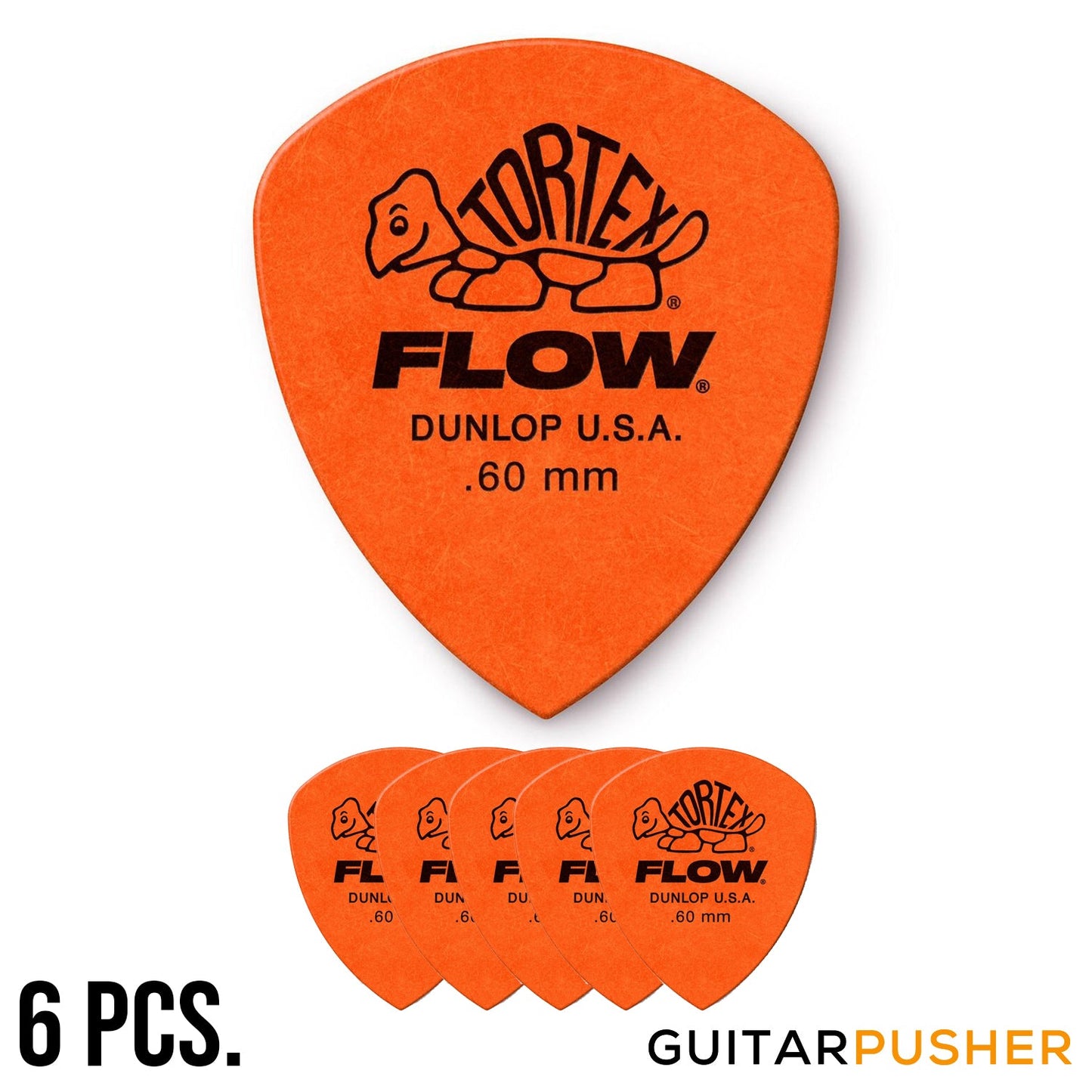 Dunlop Tortex Flow Guitar Pick 558R - 0.60mm Orange