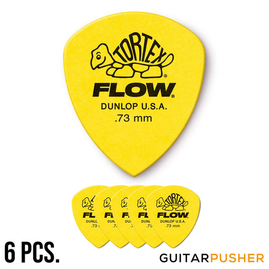Dunlop Tortex Flow Guitar Pick 558R - 0.73mm Yellow