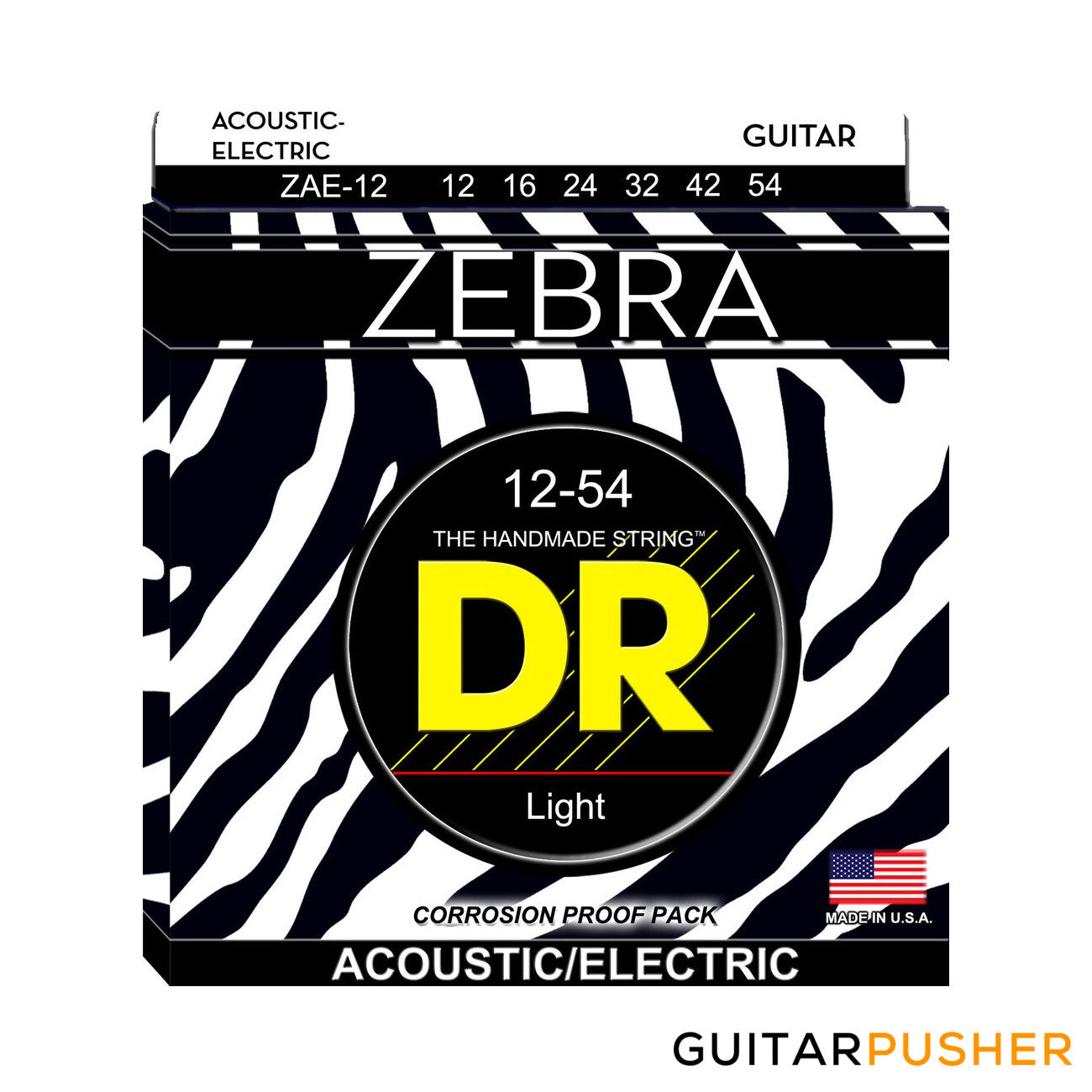 DR Zebra Nickel Plated Steel/Phosphor Bronze Acoustic-Electric Guitar Strings